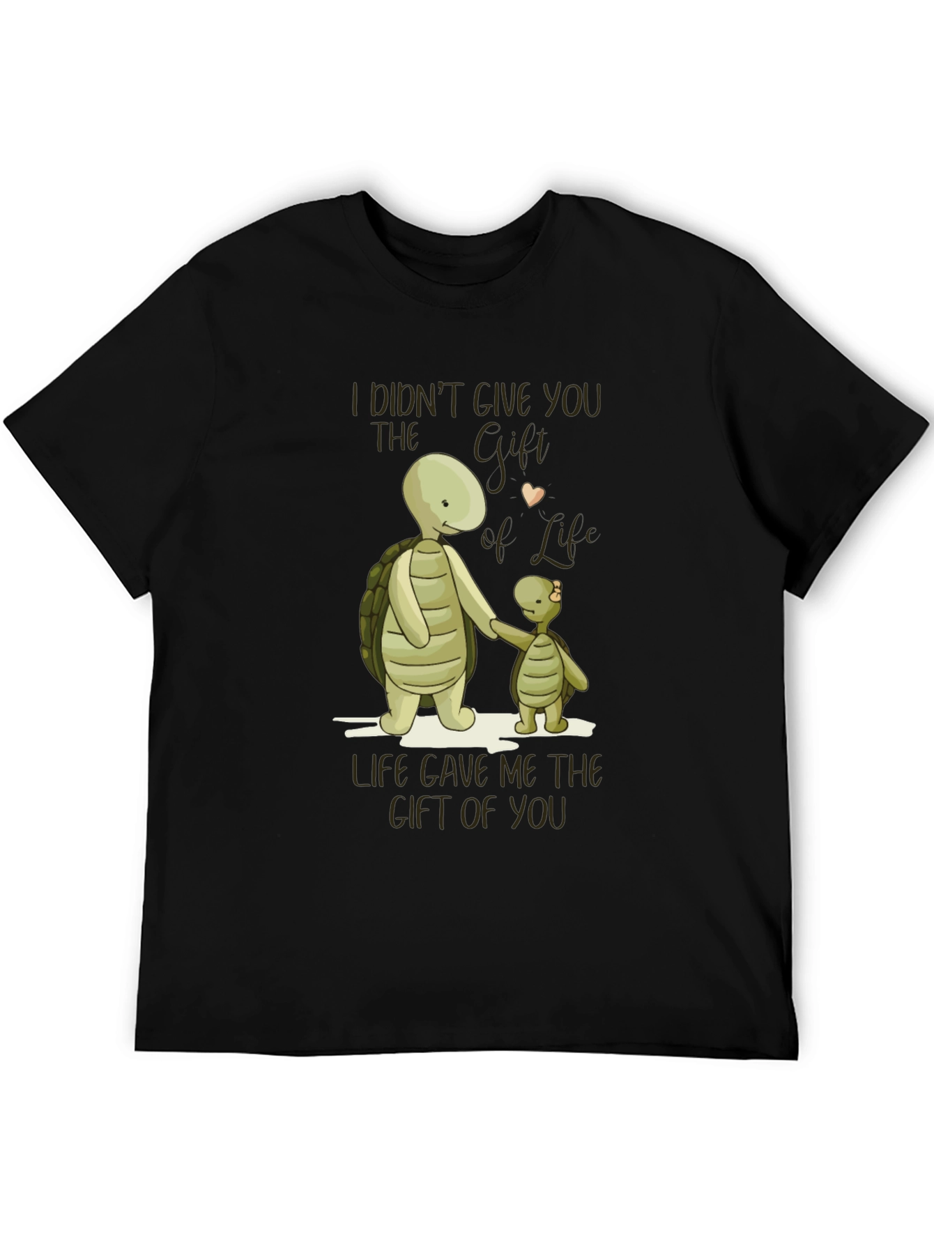 Black Turtle Graphic T-Shirt - "Gift of You" Design view 5