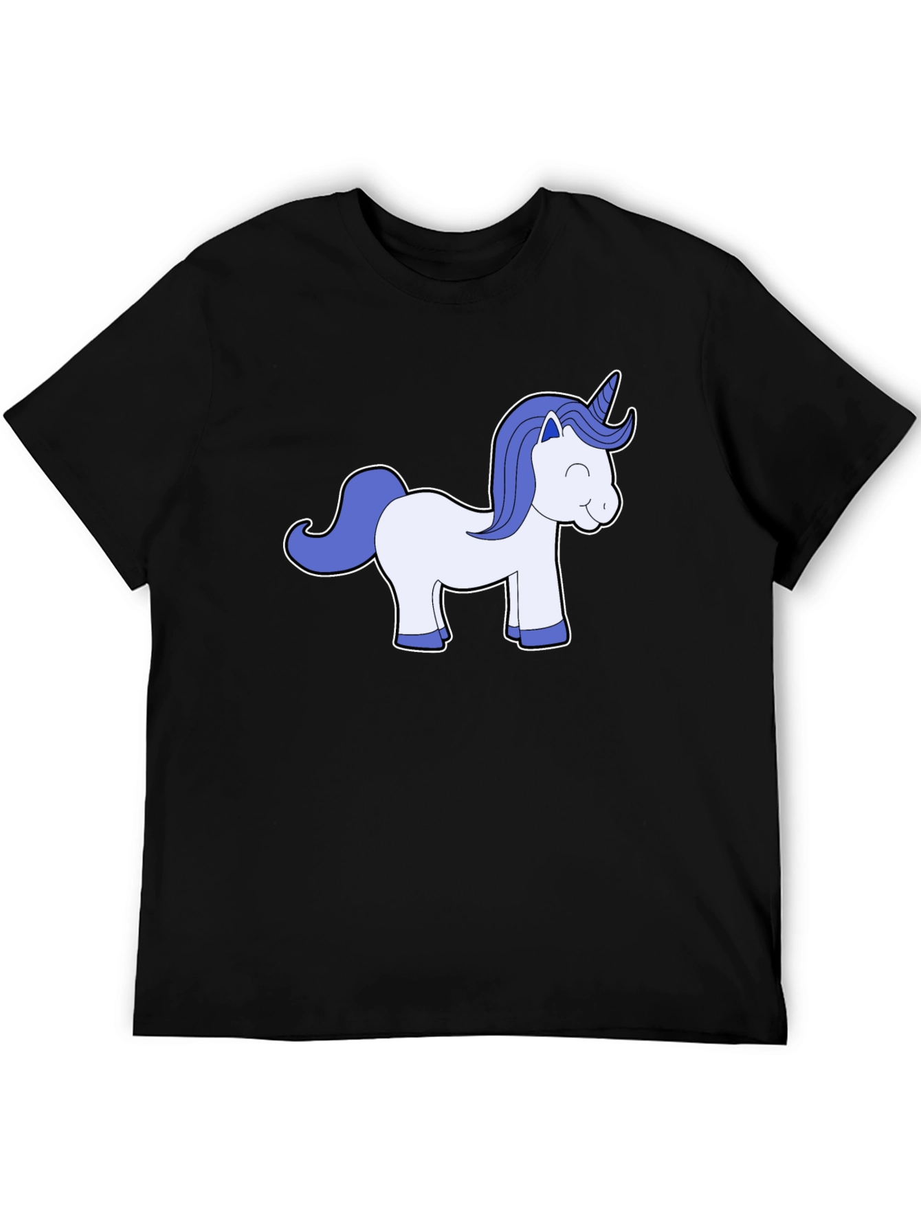 Black Unicorn Graphic Black Tee - Men's Casual T-Shirt view 5