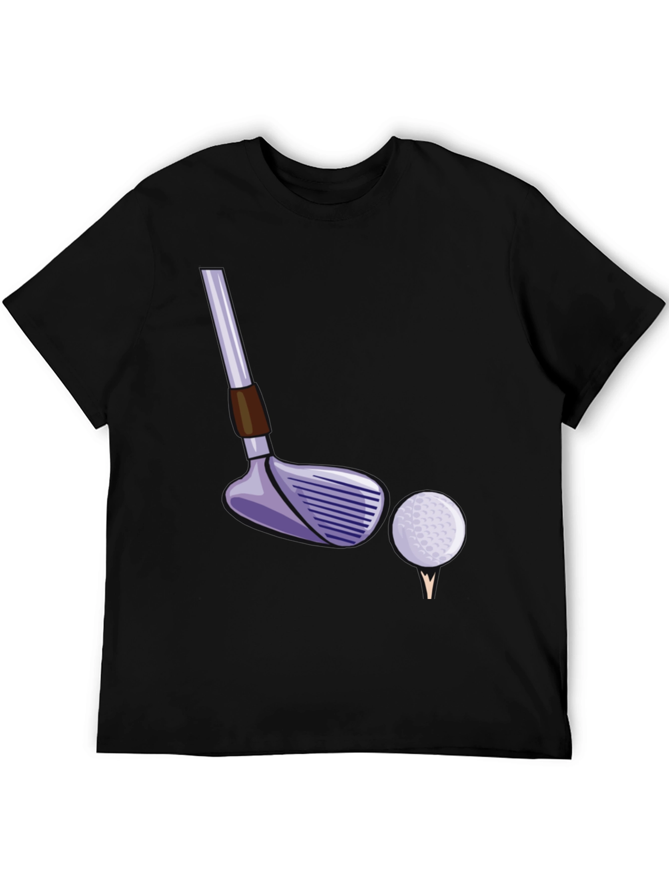 Black Golf Club and Ball T-Shirt - Black Tee view 5