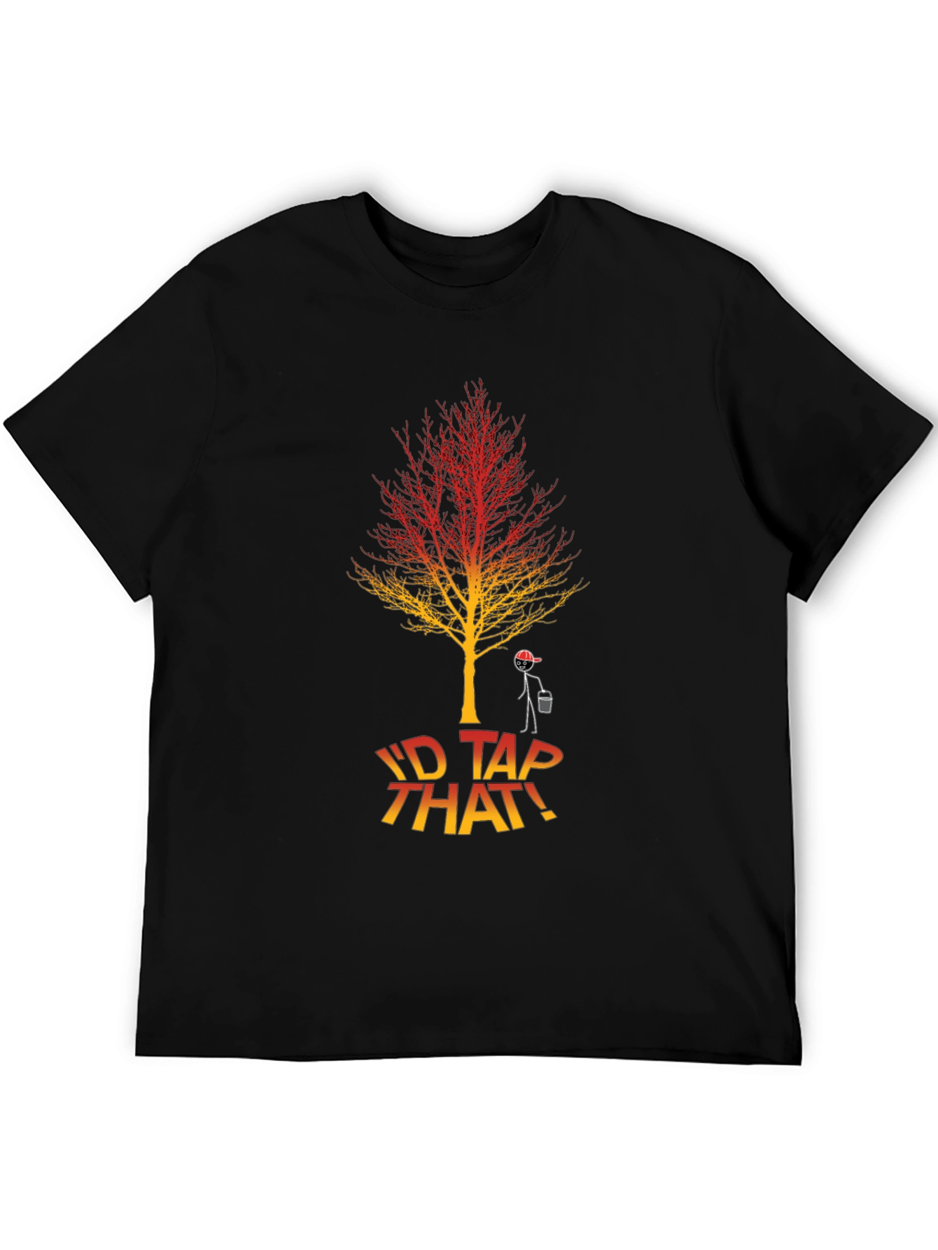 Black I'd Tap That Funny Maple Syrup Tree T-Shirt view 5