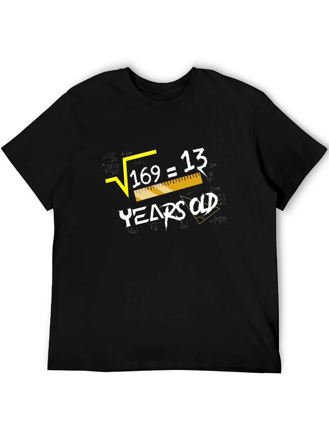 Black Square Root 169 = 13 Years Old Humor Graphic Tee view 5
