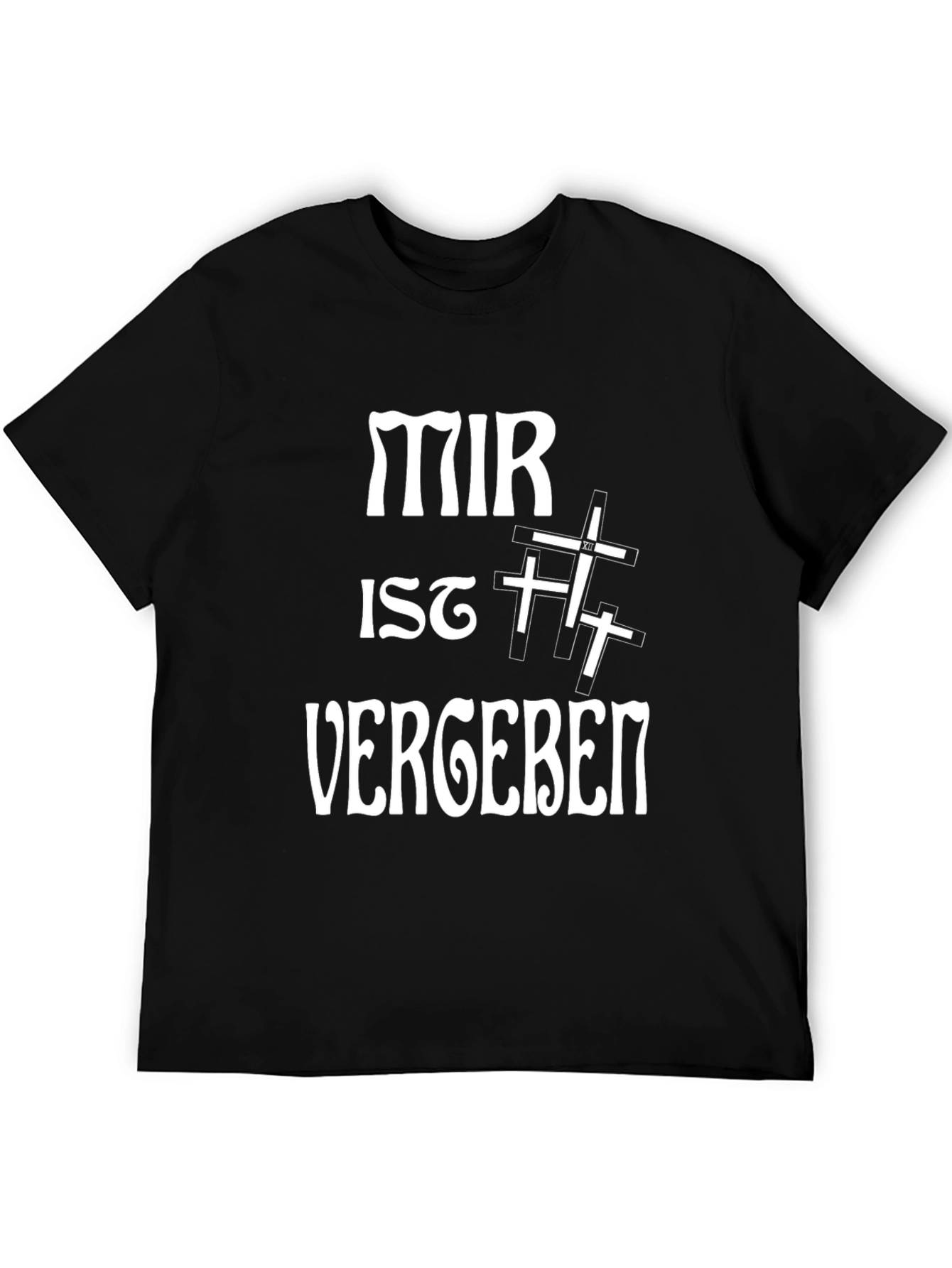 Black Mir Ist Vergeben Graphic Tee - Black Cotton Blend T-Shirt view 5
