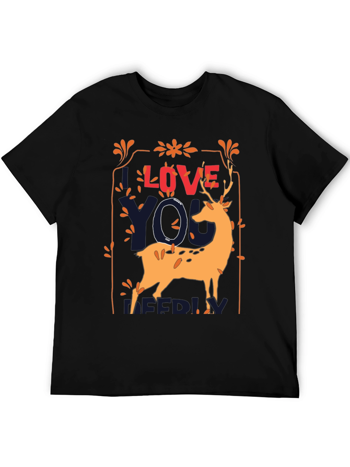 Black Love You Deerly Graphic Tee view 5