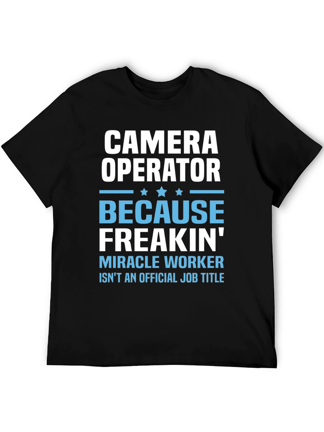 Black Camera Operator T-Shirt view 5