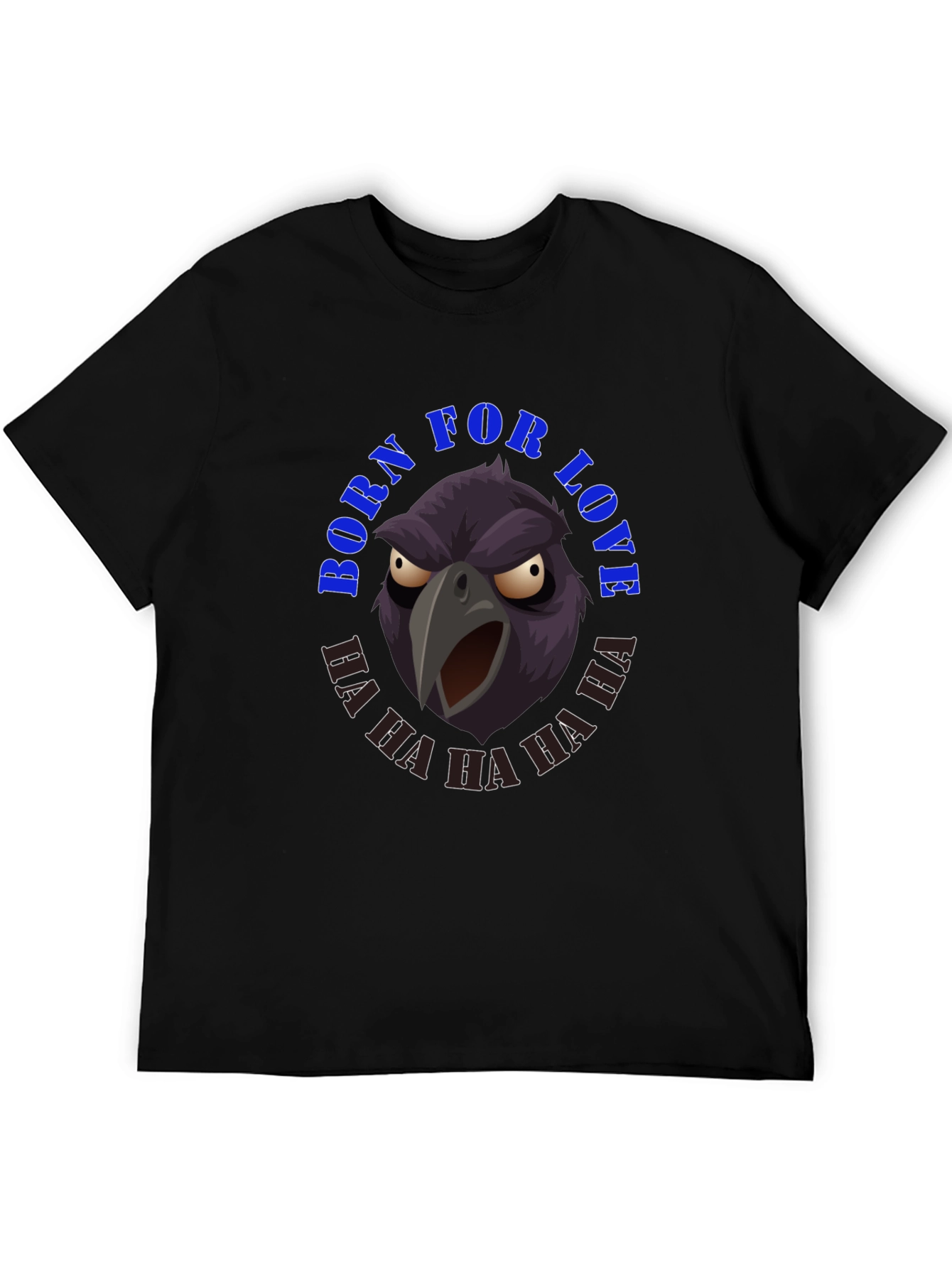 Black Born For Love Raven Graphic Tee - Men's Black T-Shirt view 5