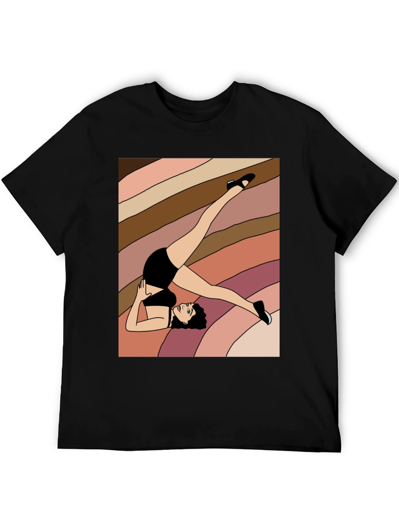 Black Retro Pilates Pose Graphic Tee view 5