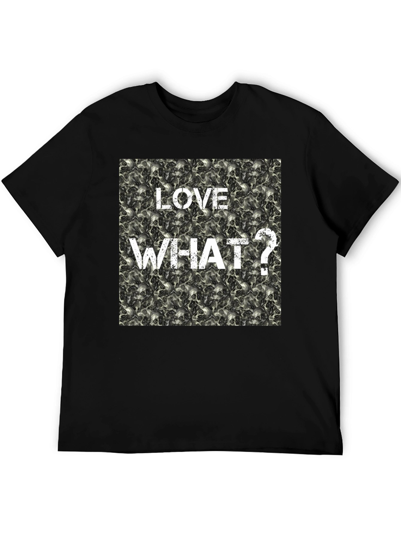 Black Love What? Skull Print Black T-Shirt view 5