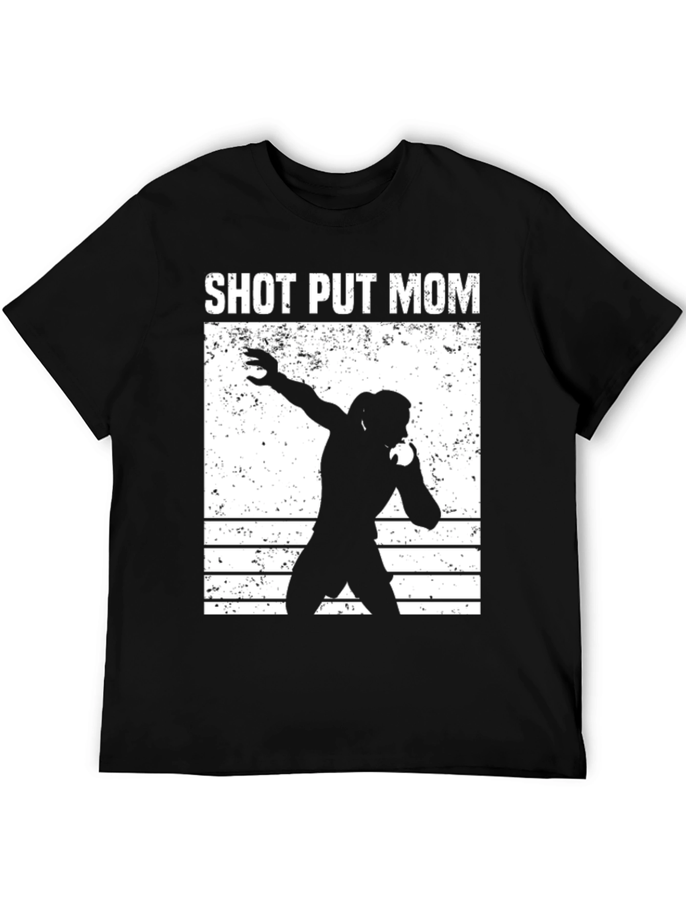 Black Shot Put Mom Black T-Shirt view 5
