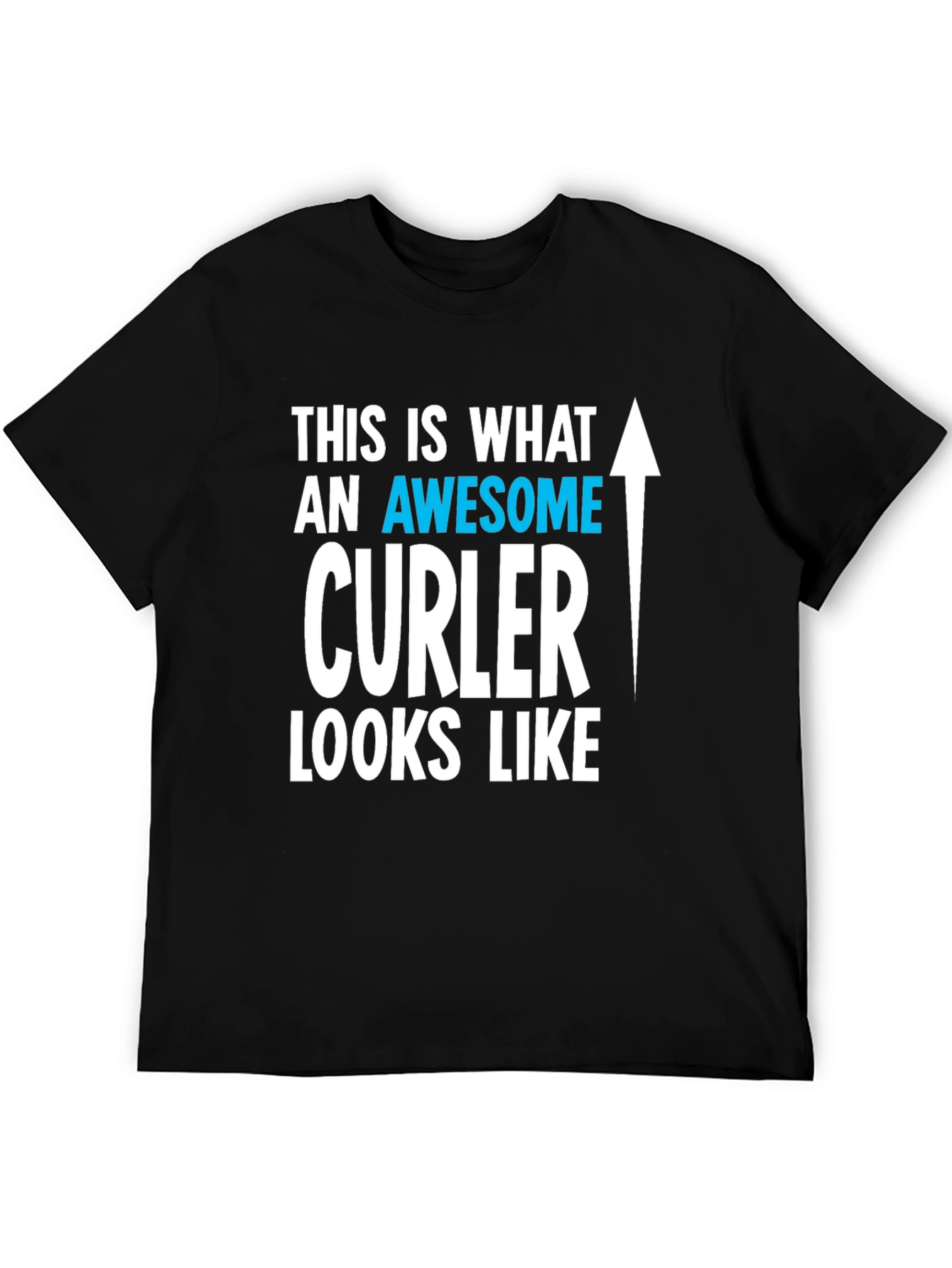 Black Awesome Curler T-Shirt | Curling Fan Tee view 5