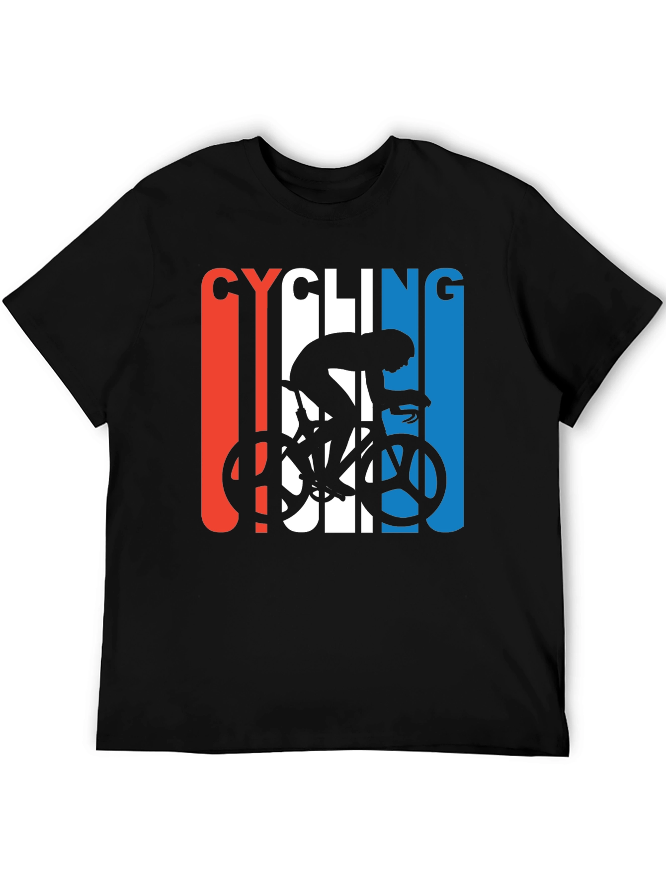 Black Cycling Silhouette Graphic T-Shirt view 5