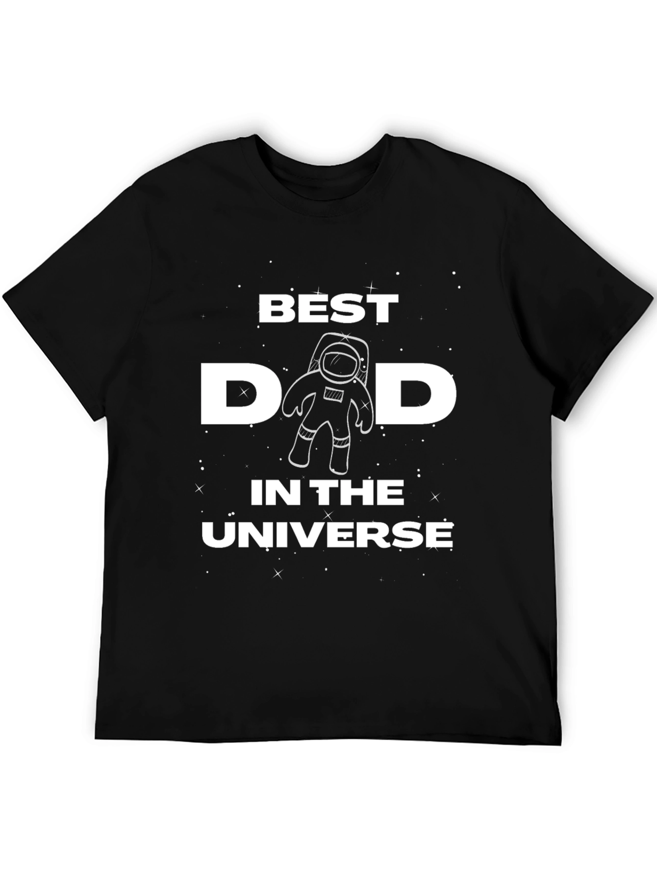 Black Best Dad in the Universe T-Shirt view 5