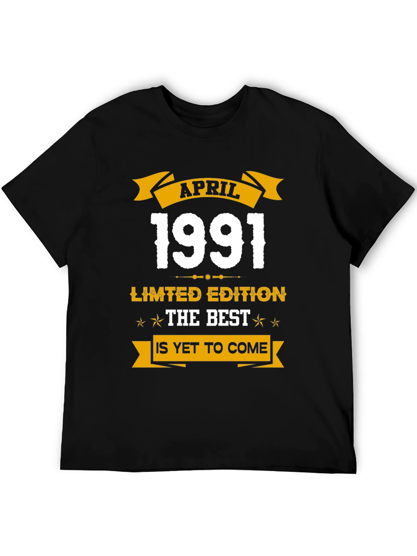 Black April 1991 Limited Edition Birthday T-Shirt view 5