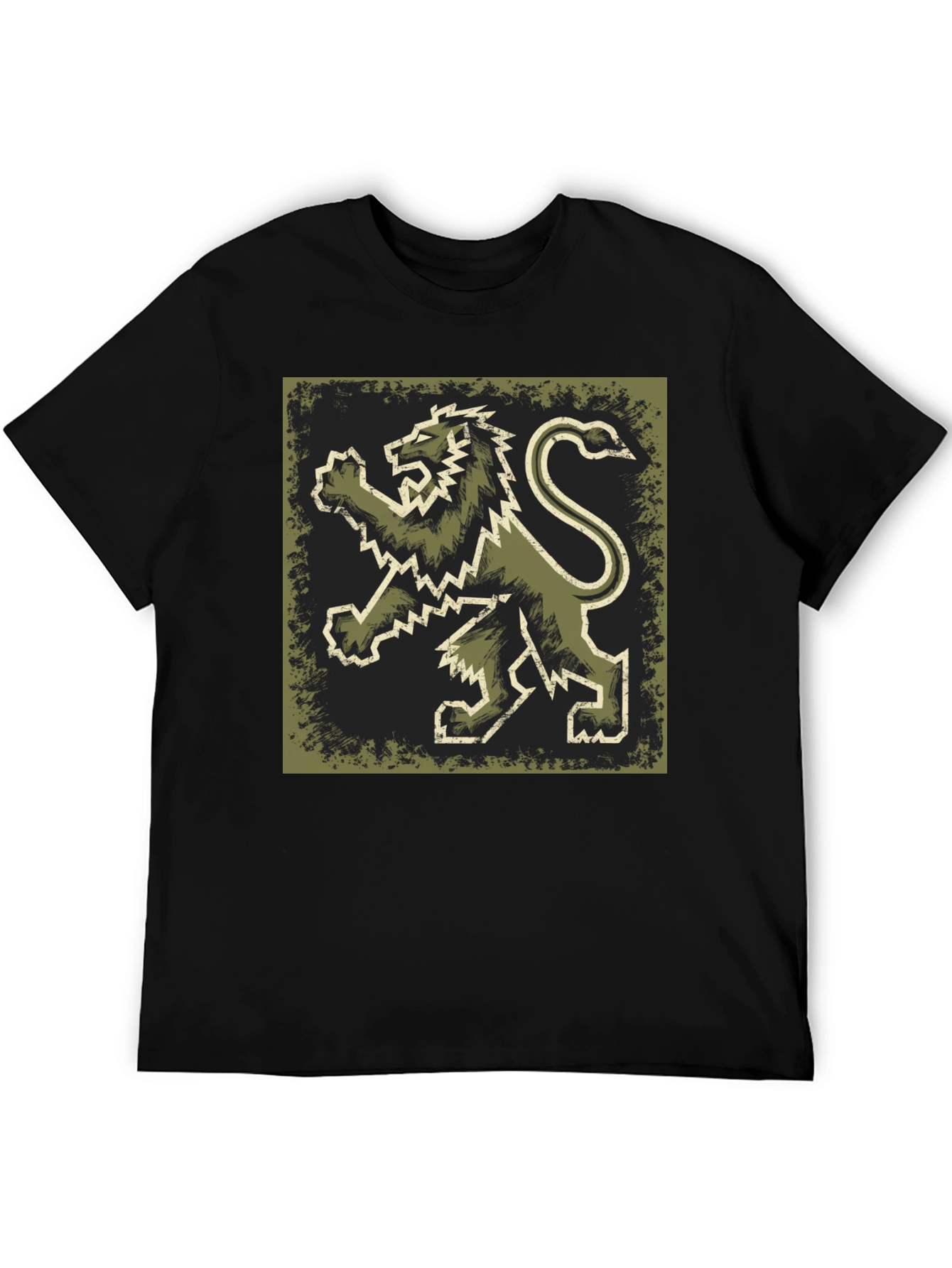 Black Lion Rampant Graphic T-Shirt - Men's Black Tee view 5