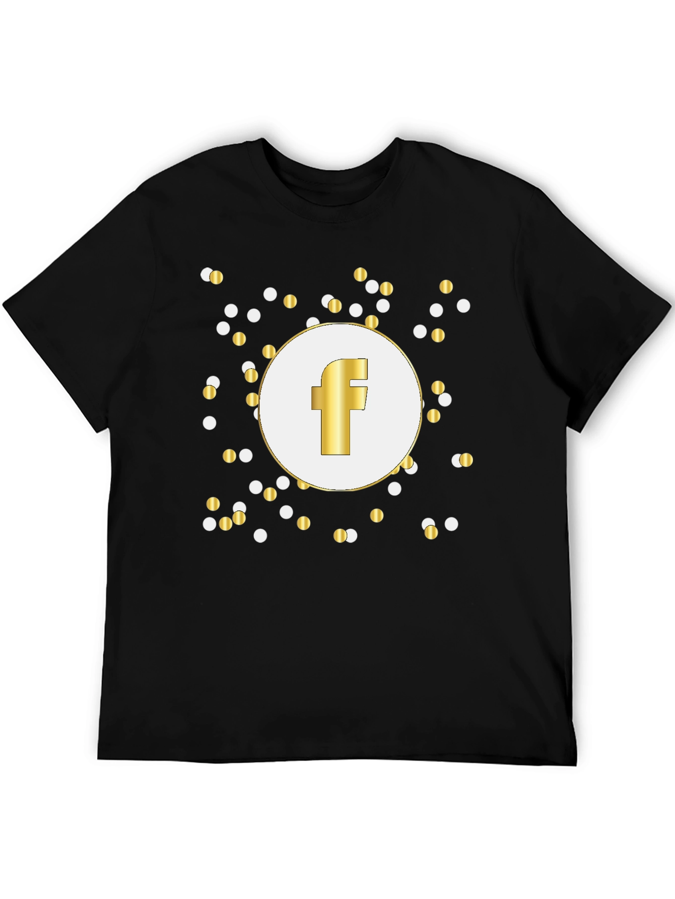 Black Gold 'F' Logo Black T-Shirt view 5