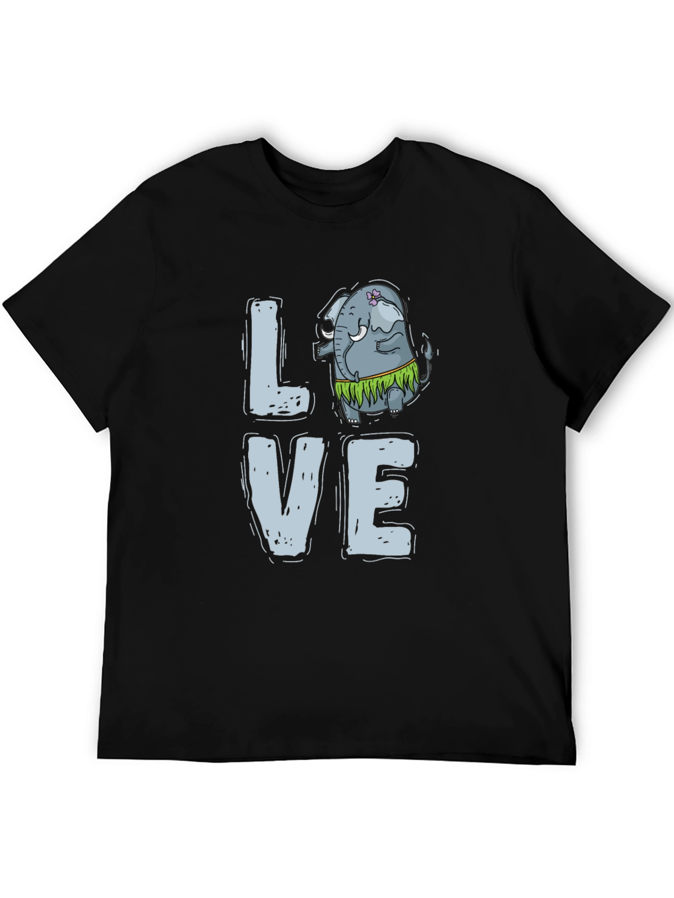 Black Love Elephant Hula Graphic Tee view 5
