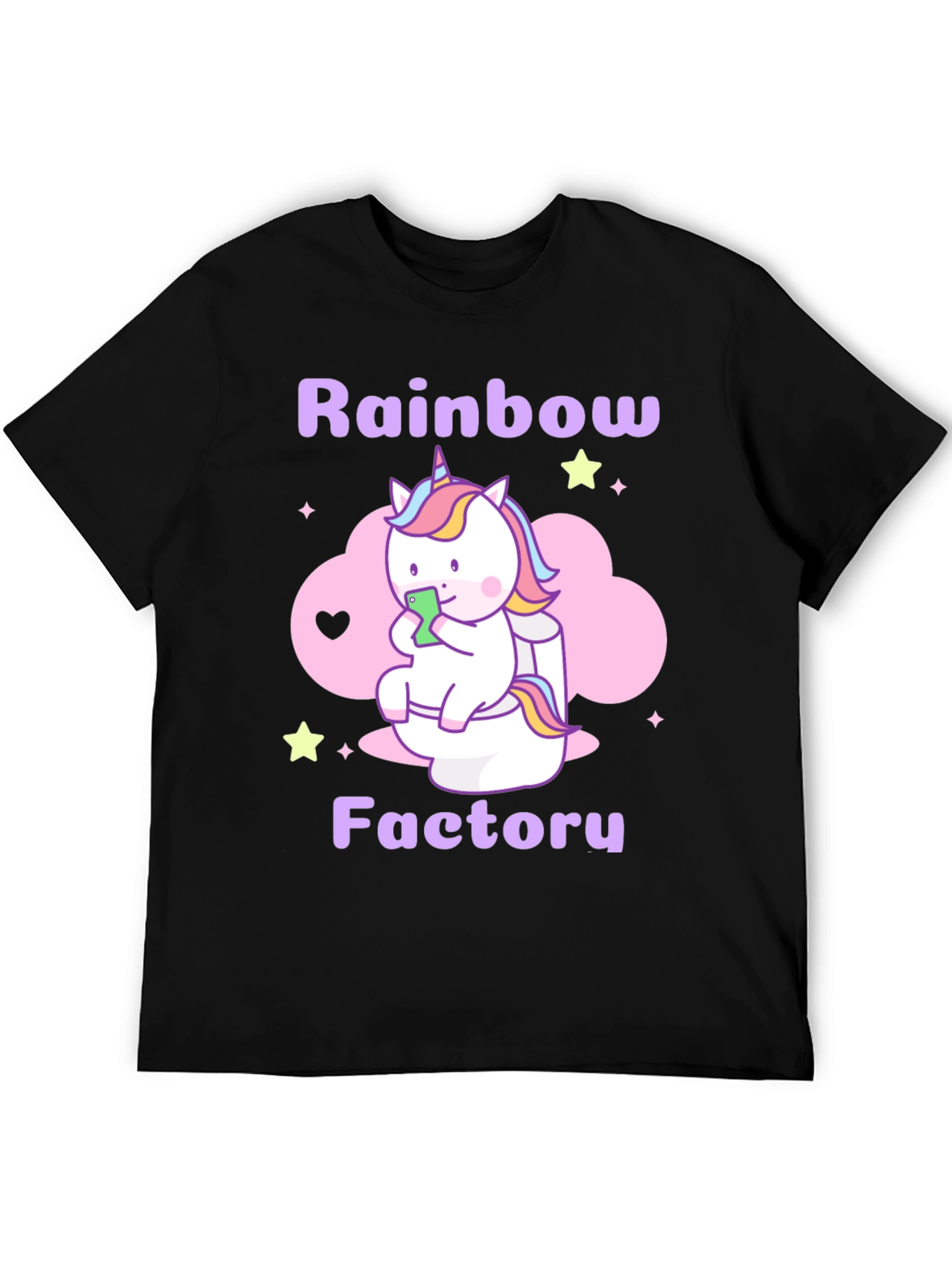 Black Rainbow Factory Unicorn T-Shirt view 5