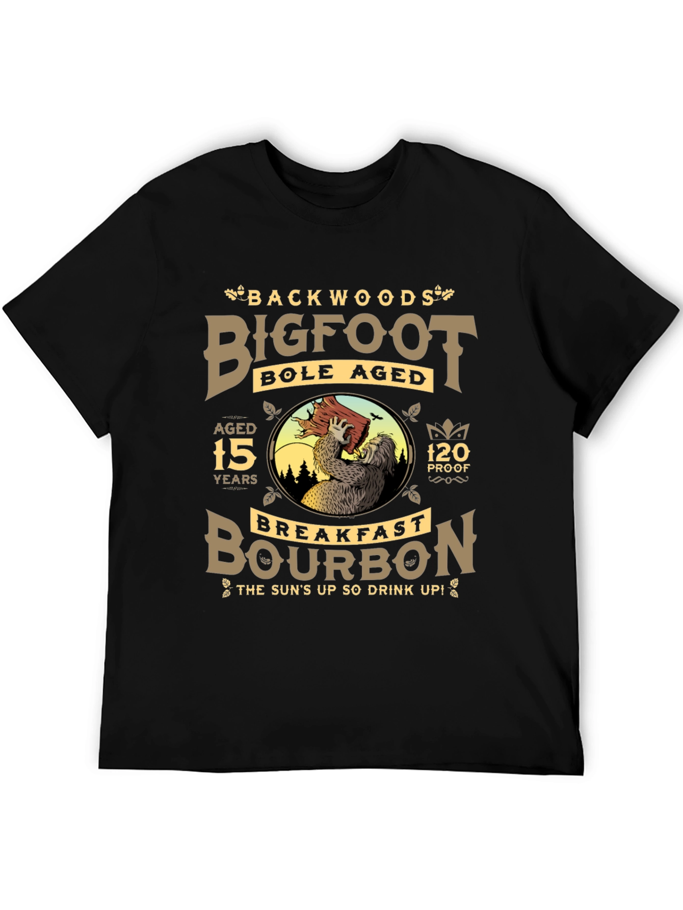 Black Backwoods Bigfoot Bourbon Black T-Shirt view 5