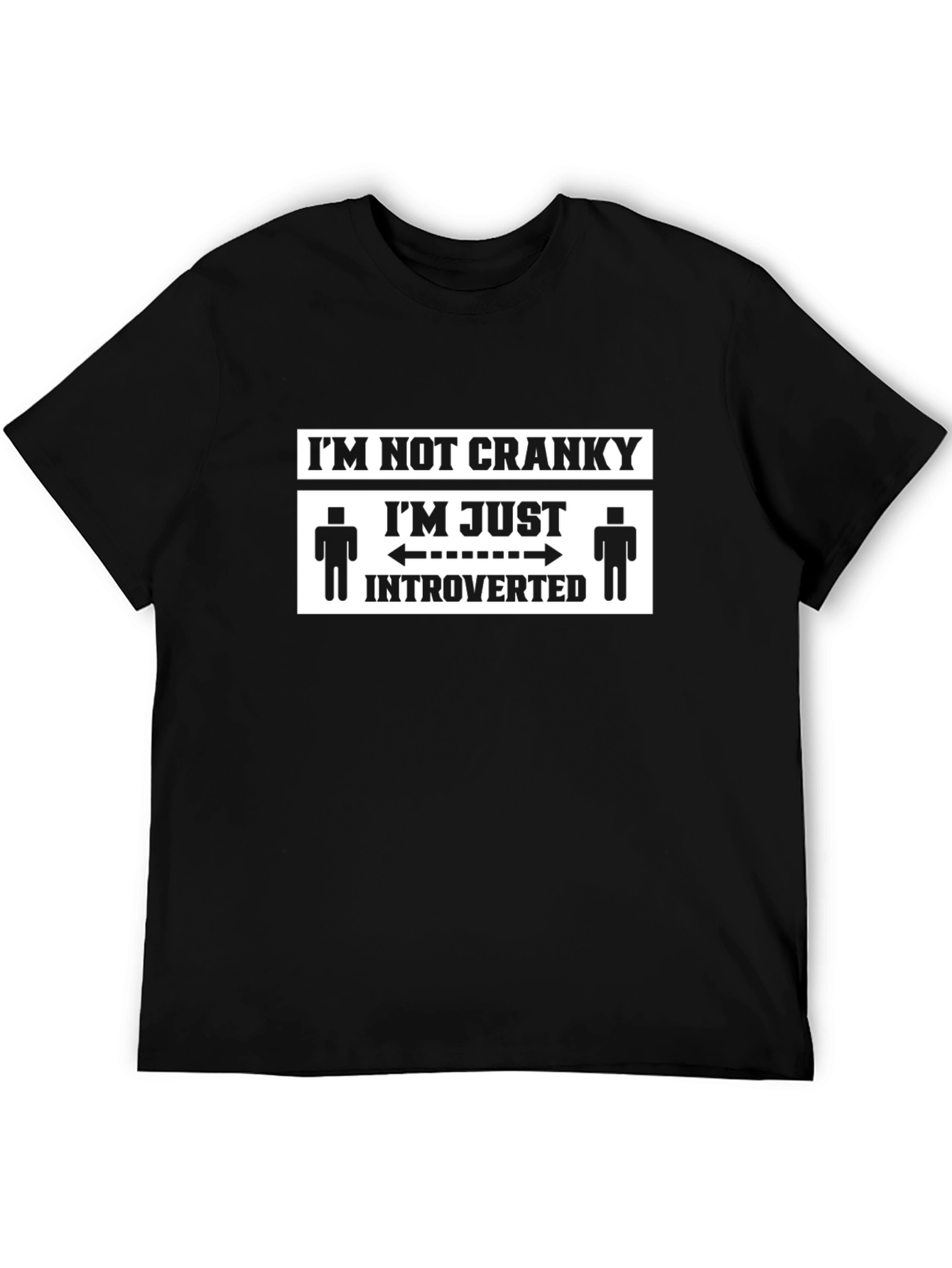 Black Introverted Graphic T-Shirt - Novelty Tee view 5