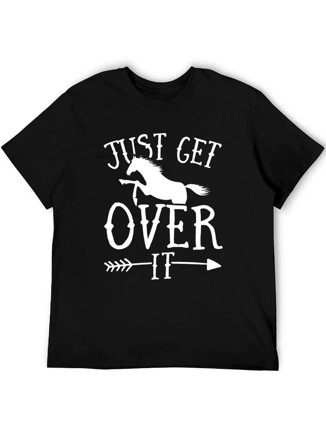 Black Just Get Over It Horse T-Shirt - Black view 5