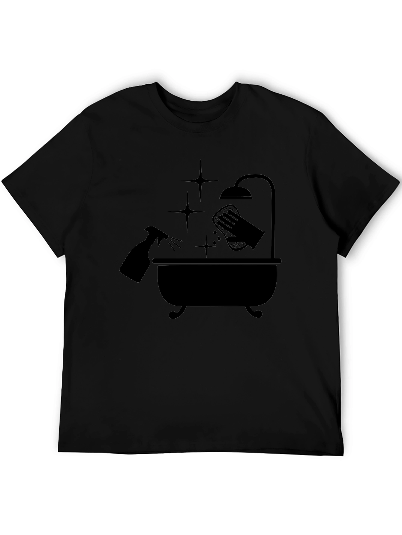 Black Cleaning Time T-Shirt view 5