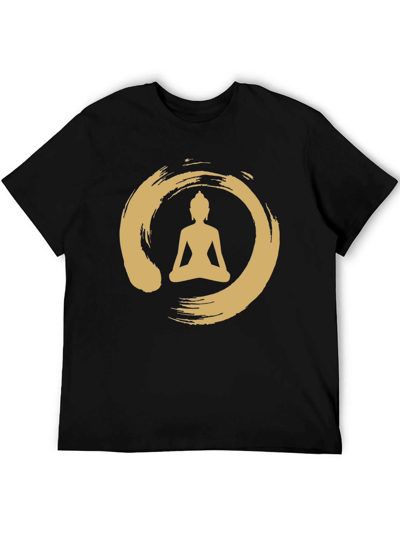 Black Enso Zen Circle Buddha T-Shirt - Black view 5