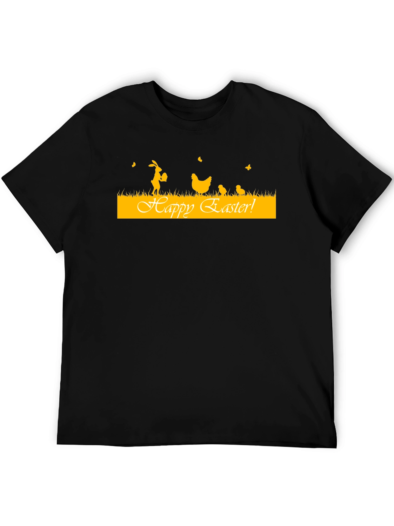 Camiseta Negra con Diseño de Pascua