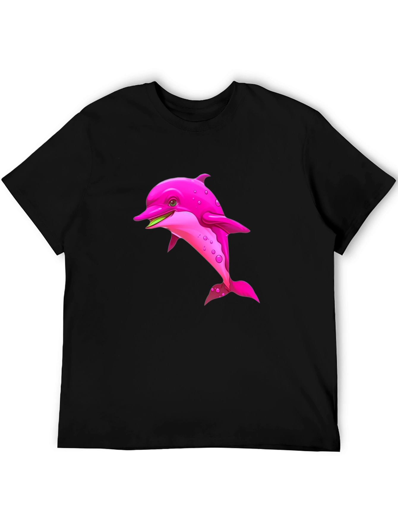 Black Pink Dolphin Graphic Black T-Shirt view 5