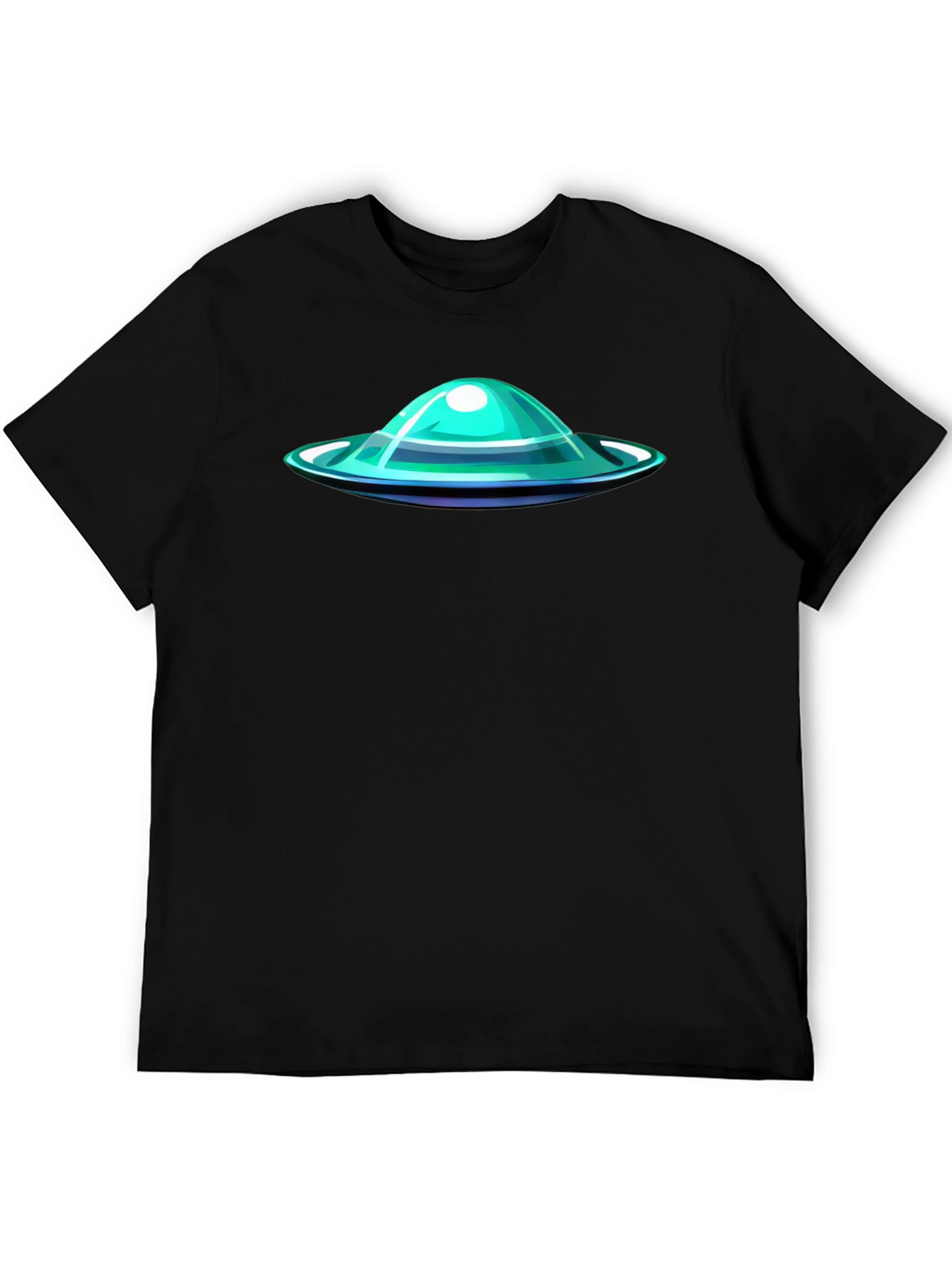 Black UFO Graphic Tee - Black Casual T-Shirt view 5