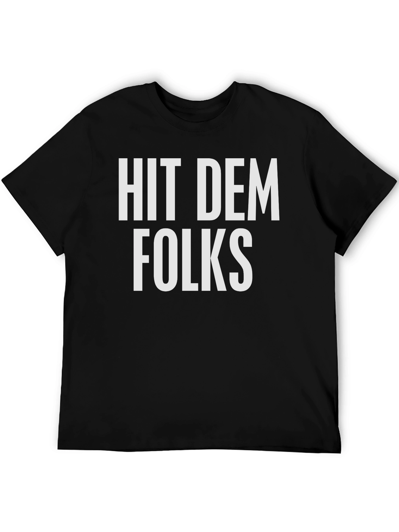 Black Hit Dem Folks Graphic Tee - Black Cotton Blend view 5
