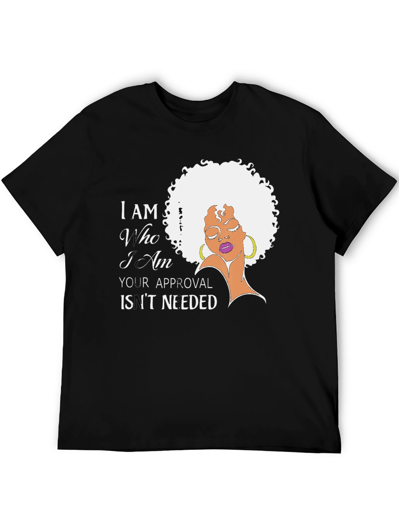 Black Empowered Woman Graphic Tee - "I Am Who I Am" view 5