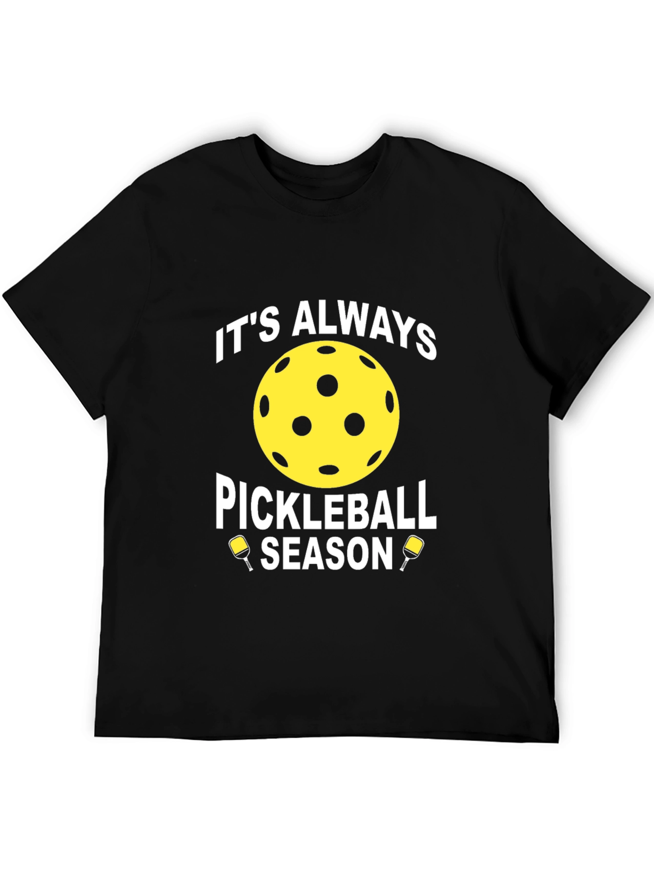Black It's Always Pickleball Season T-Shirt view 5
