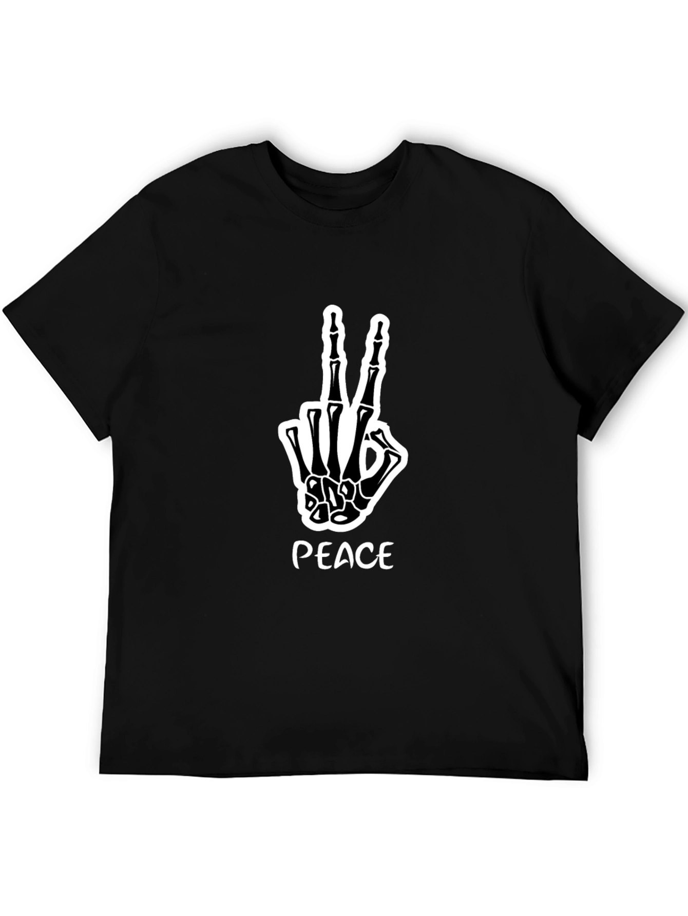Black Peace Skeleton Hand Graphic Tee view 5