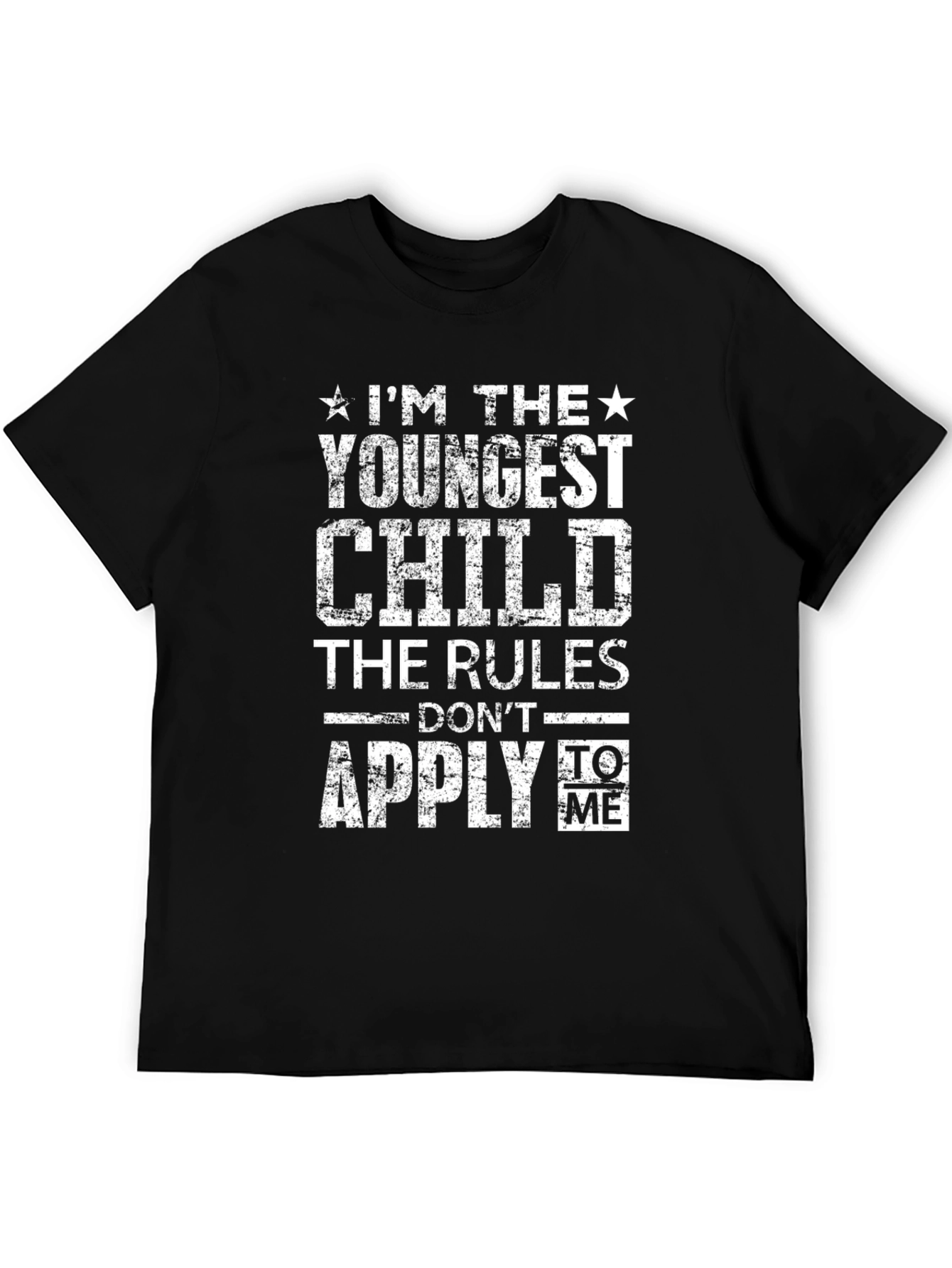 Black Youngest Child T-Shirt - Rules Don't Apply Tee view 5