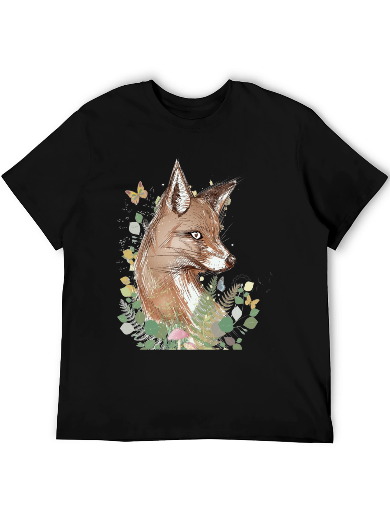 Black Fox Graphic Print Black T-Shirt view 5