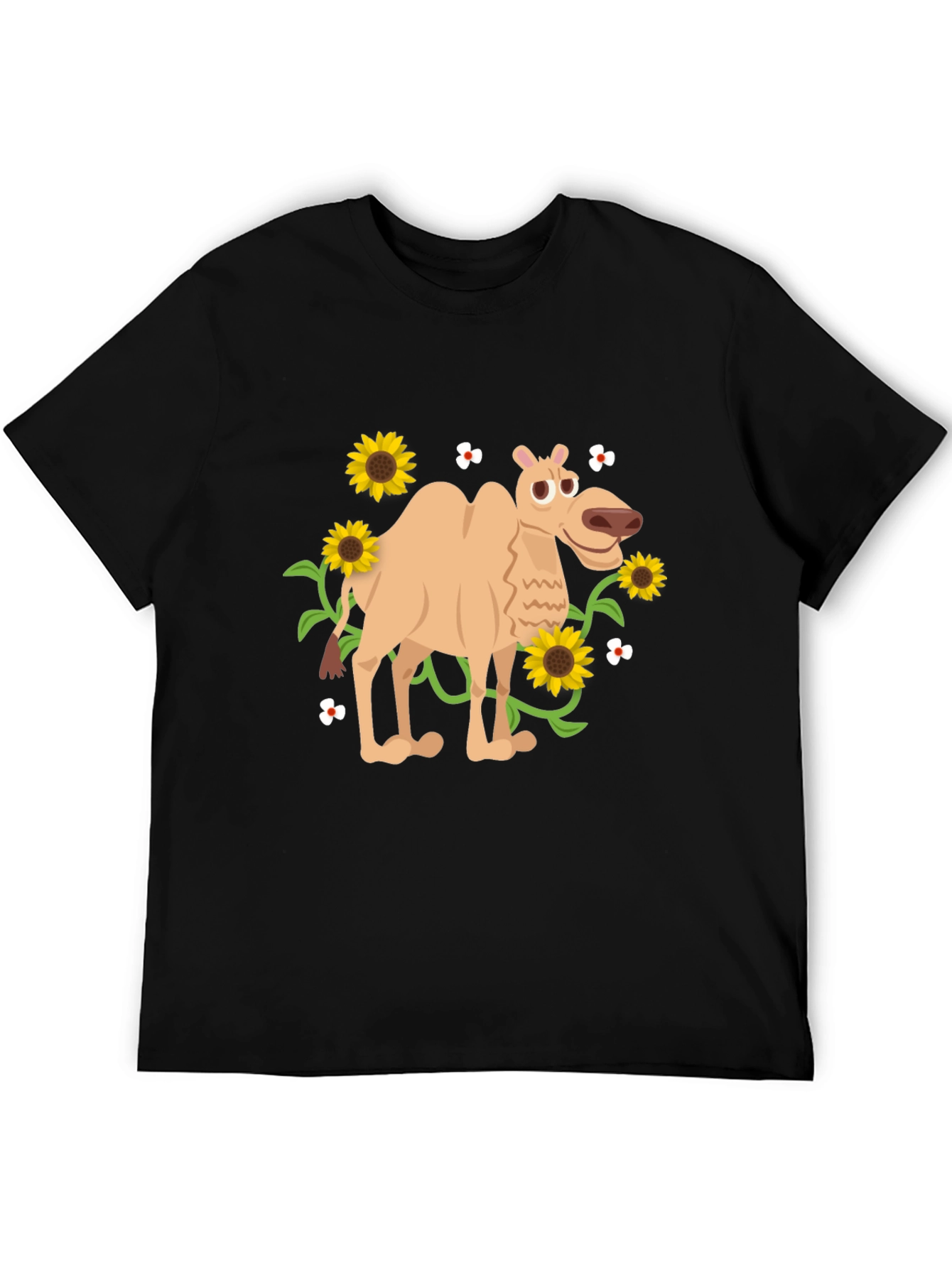 Black Camel and Sunflowers Graphic Tee view 5