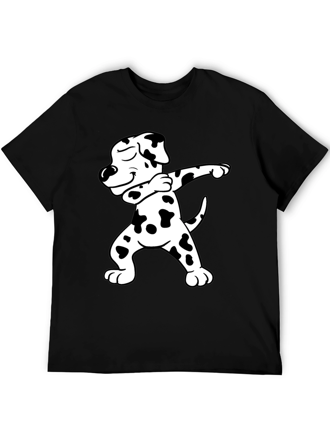 Black Dabbing Dalmatian Graphic Tee - Black view 5