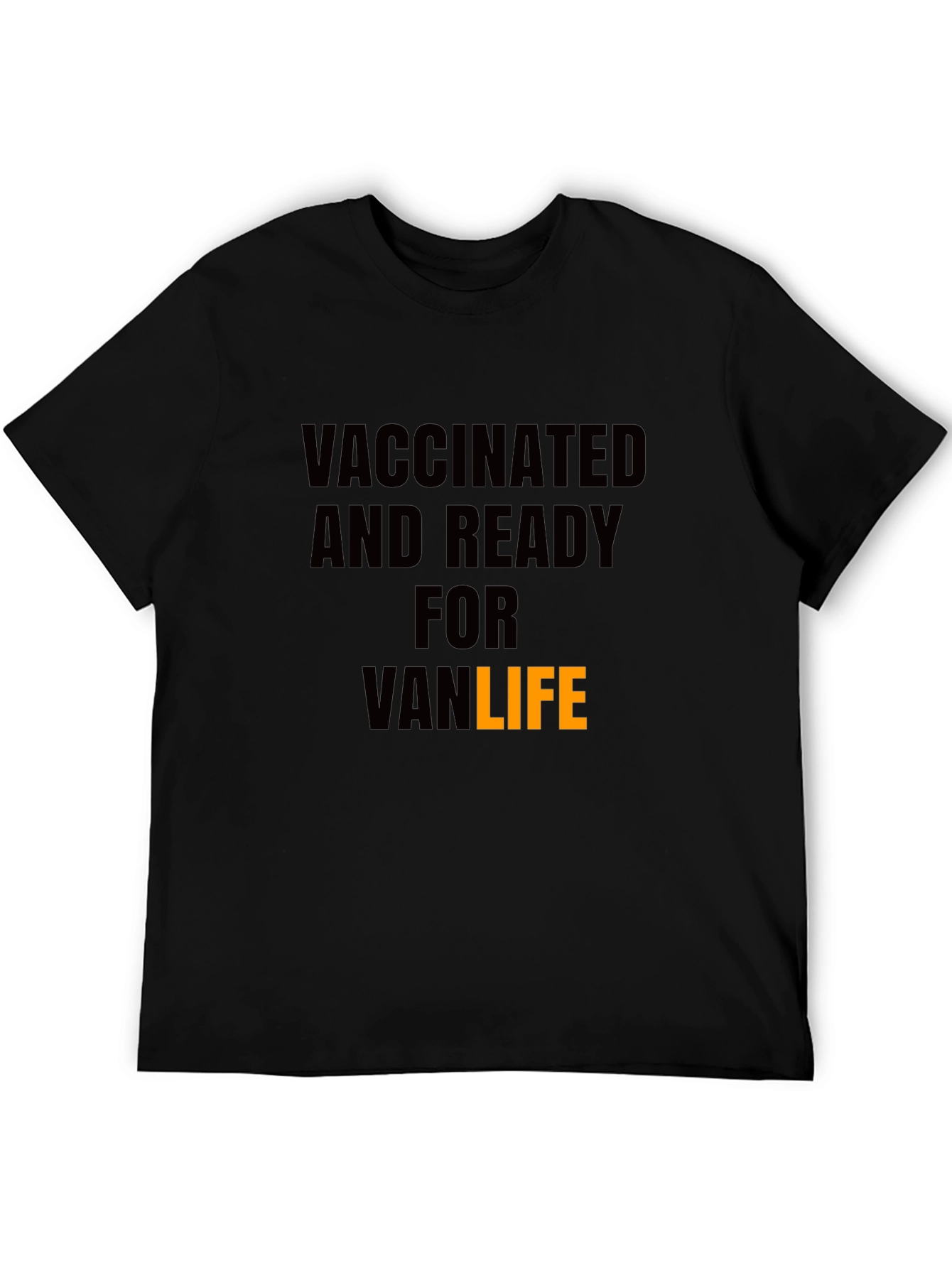 Black Vaccinated Van Life T-Shirt - Black view 5