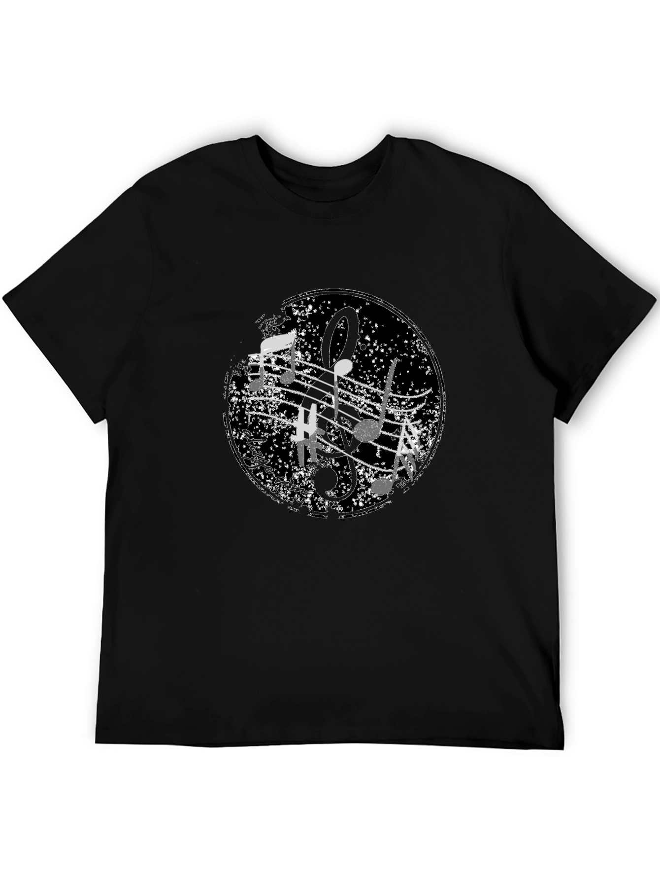 Black Musical Note Graphic Black T-Shirt view 5