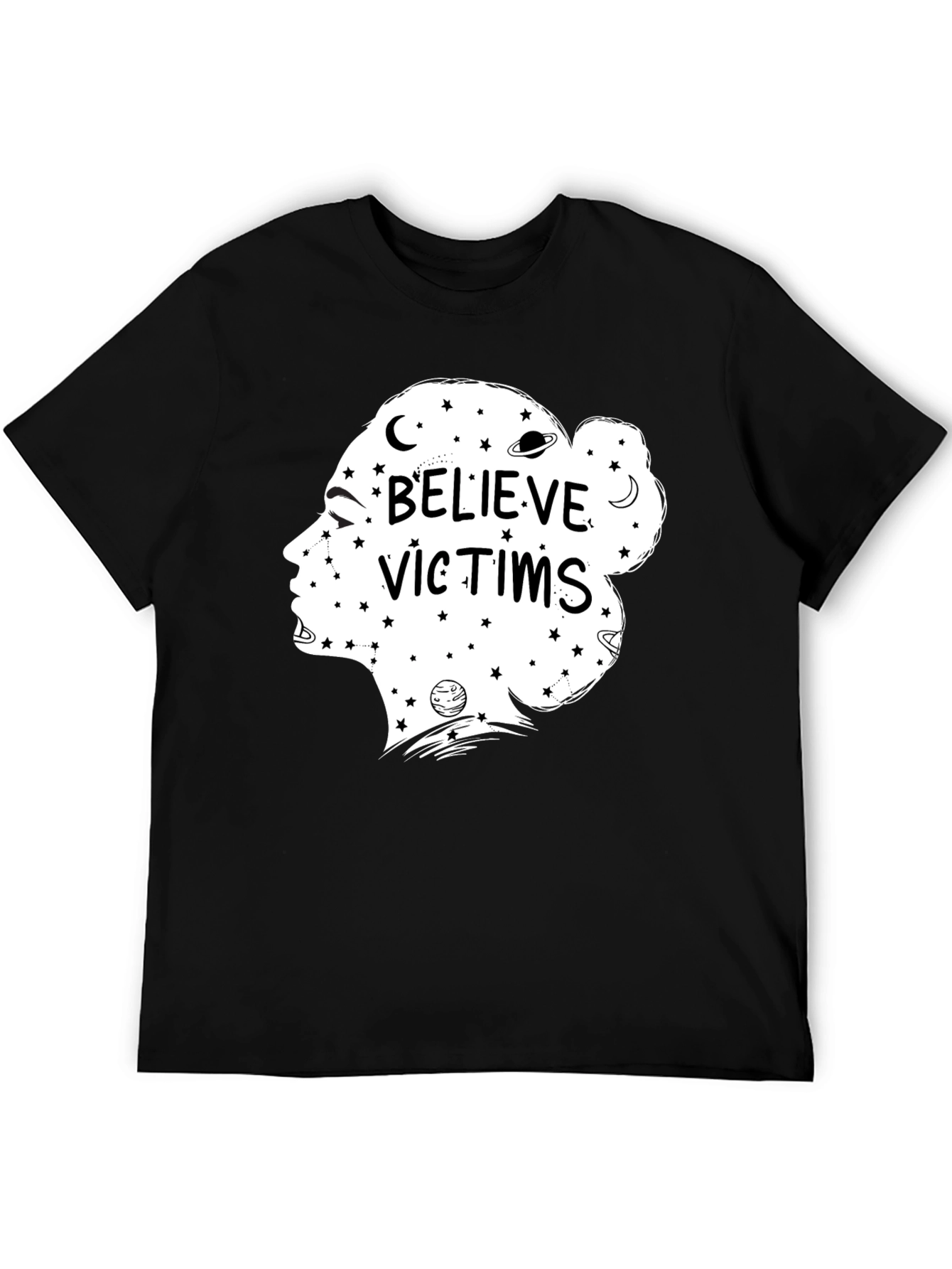 Black Believe Victims Graphic Tee - Unisex Black T-Shirt view 5