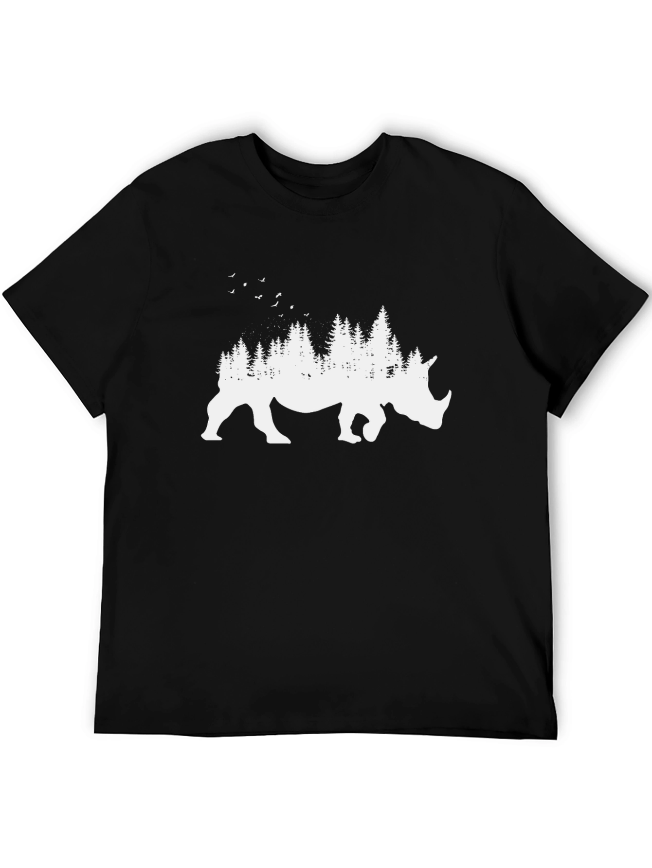 Black Rhino Forest Graphic Tee - Nature Inspired Shirt view 5