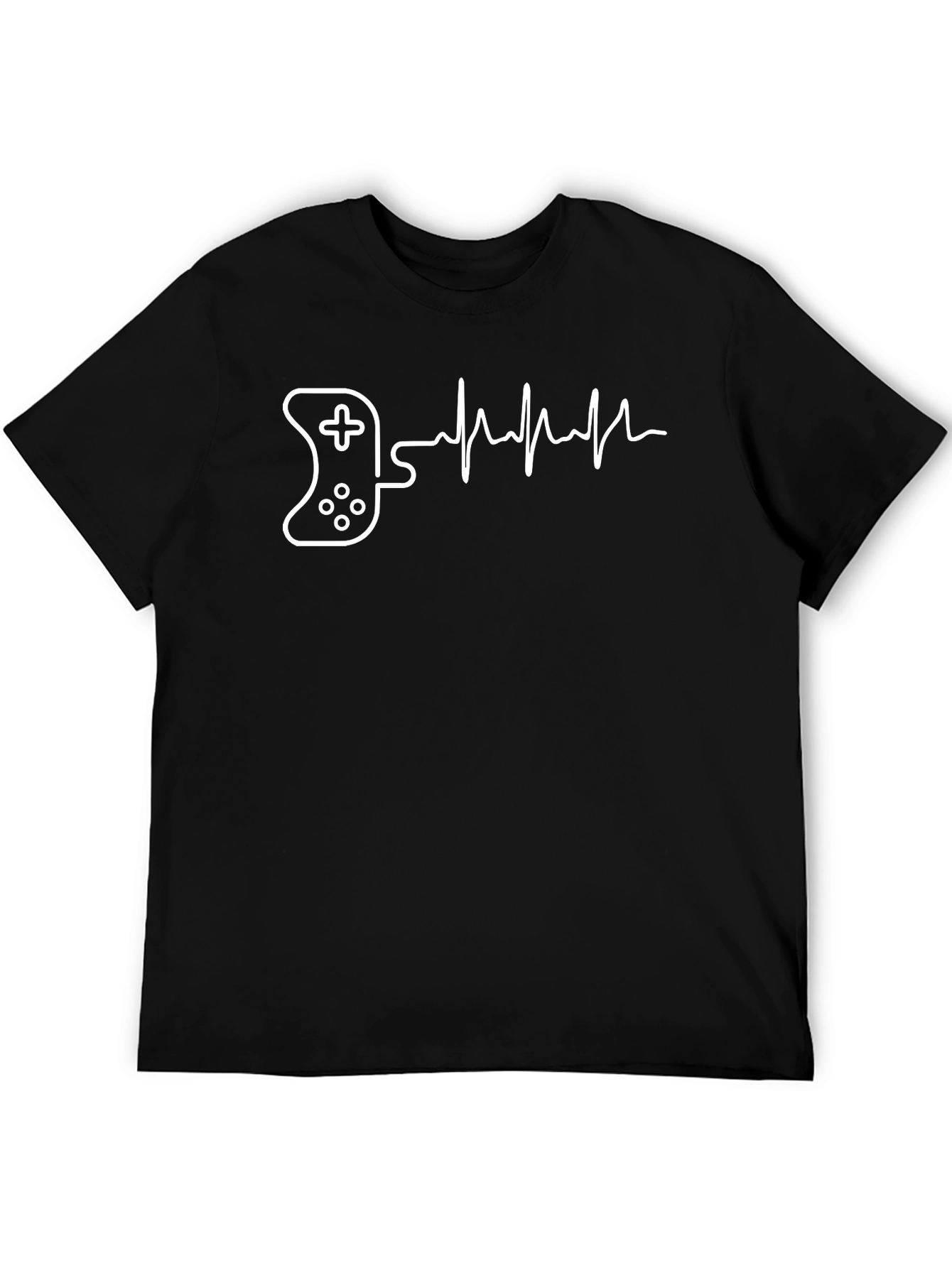 Black Gamer Heartbeat T-Shirt - Black view 5