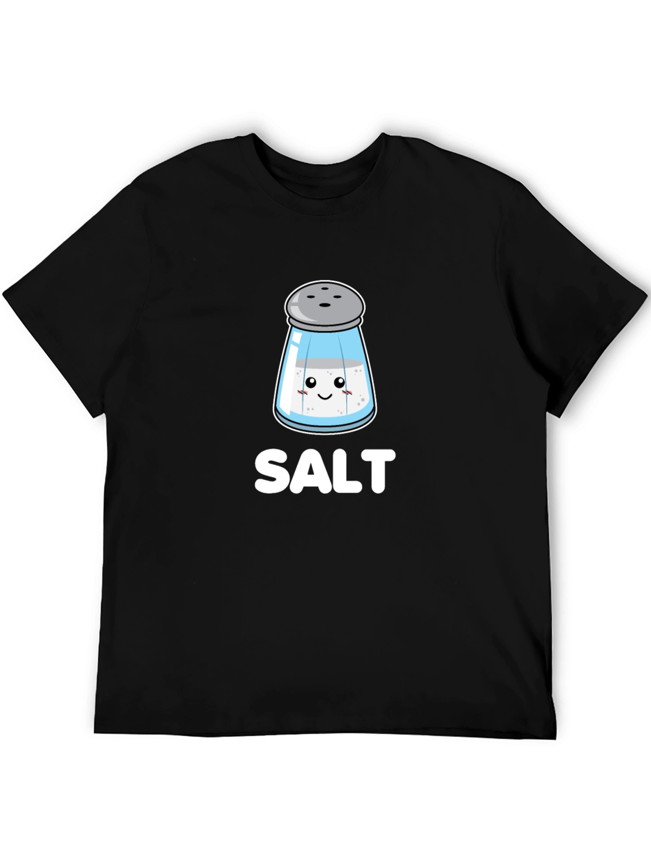 Black Cute Salt Shaker Graphic Tee - Black Cotton view 5