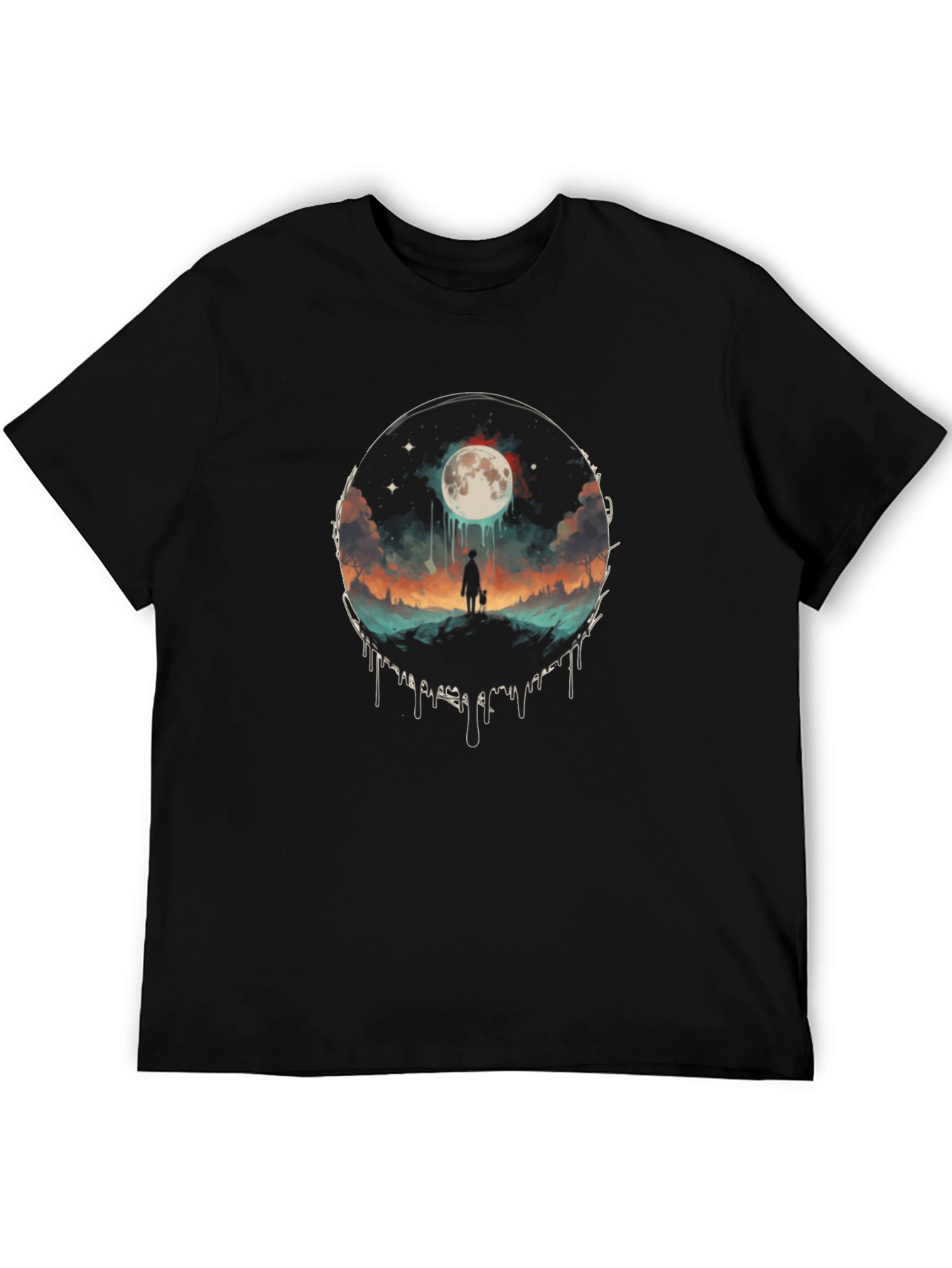Black Moonlit Wanderer Graphic Tee view 5