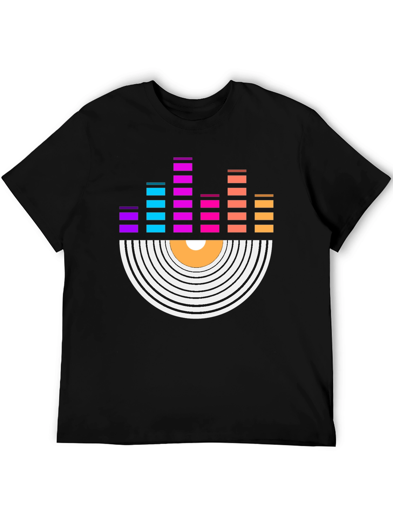 Vinyl Record Equalizer Graphic Tee - Retro Music Shirt - 5
