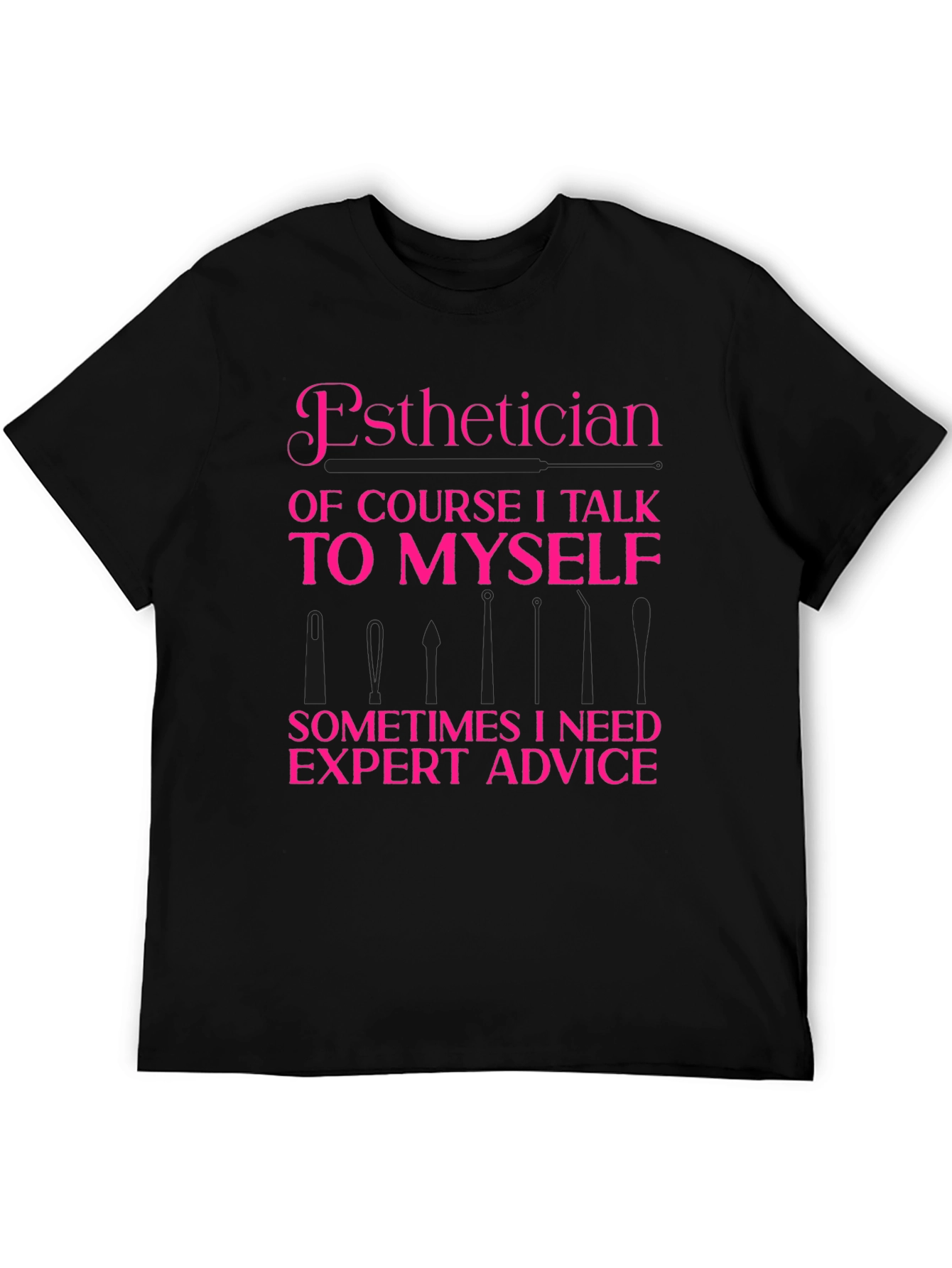 Black Esthetician Expert Advice Black T-Shirt view 5