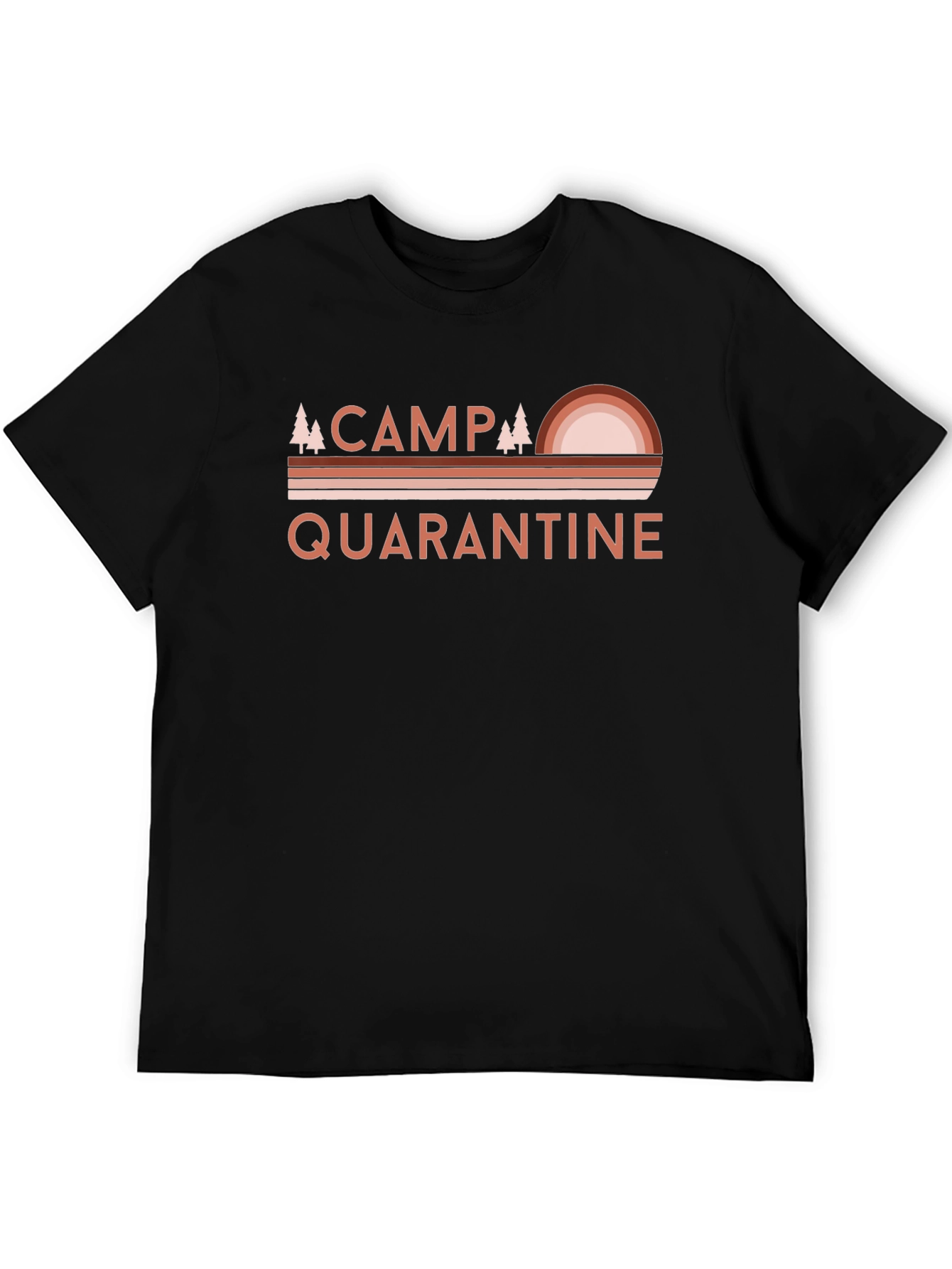 Black Camp Quarantine T-Shirt - Retro Camping Graphic Tee view 5