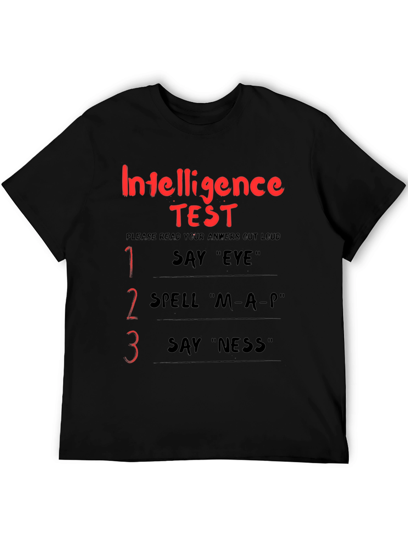 Black Intelligence Test Funny Adult Humor Graphic T-Shirt view 5