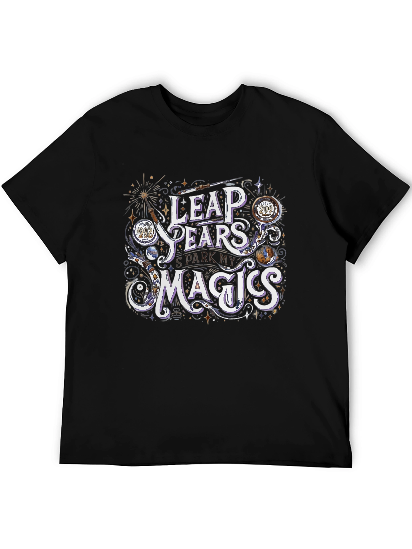 Black Leap Years are Magic Graphic Tee view 5
