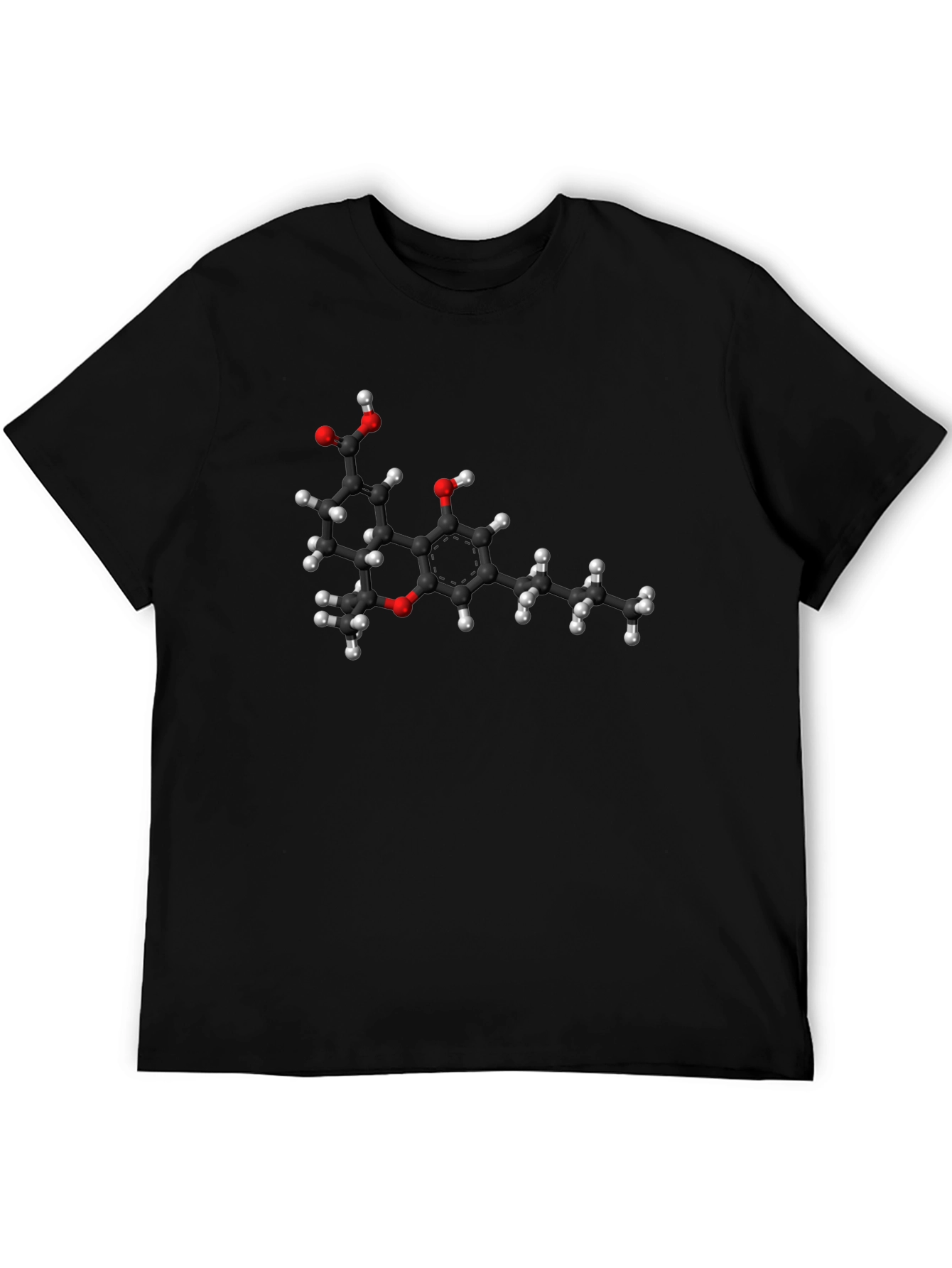 Black THC Molecule Graphic Tee - Black Cotton T-Shirt view 5