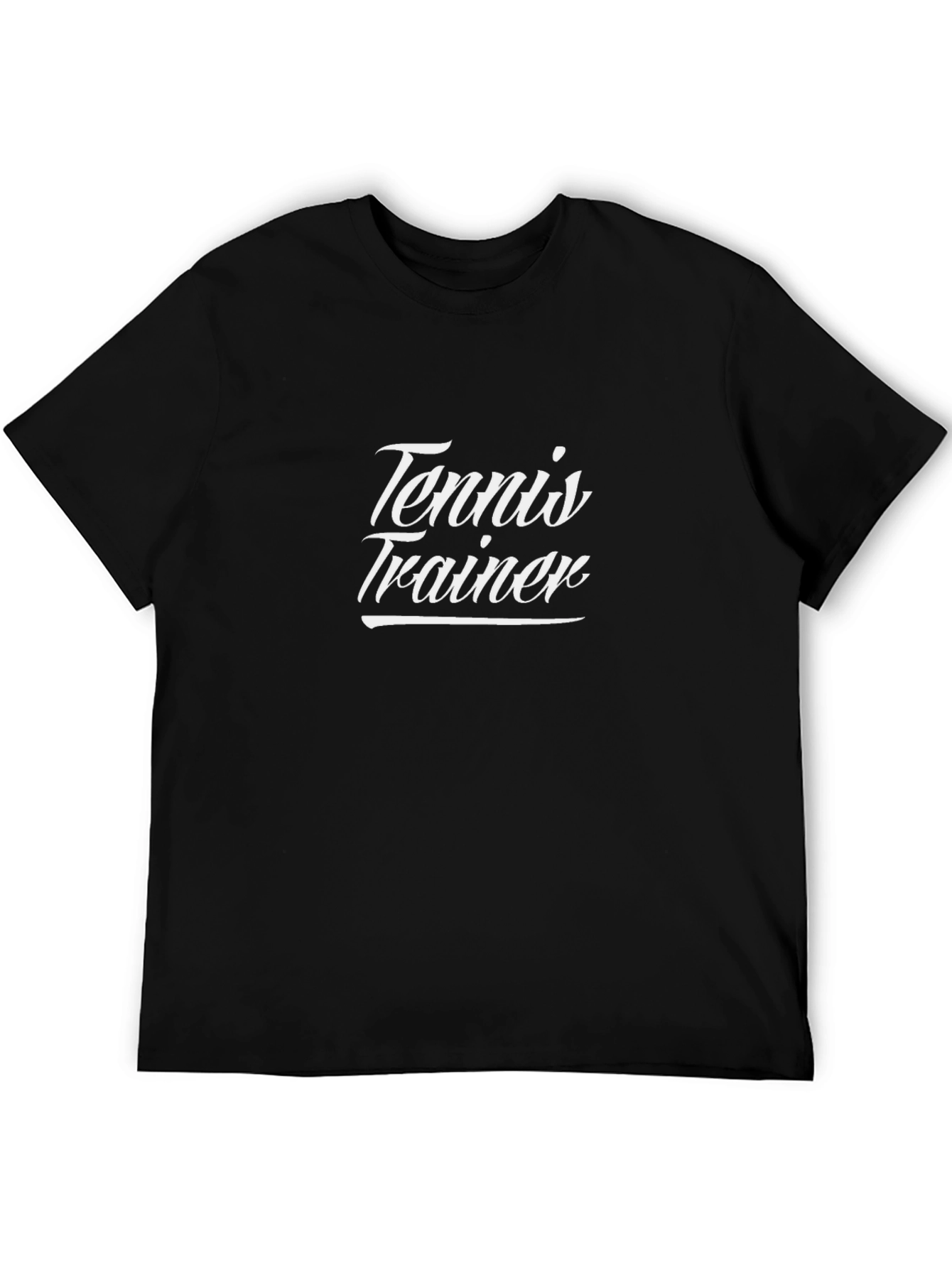 Black Tennis Trainer Black T-Shirt view 5
